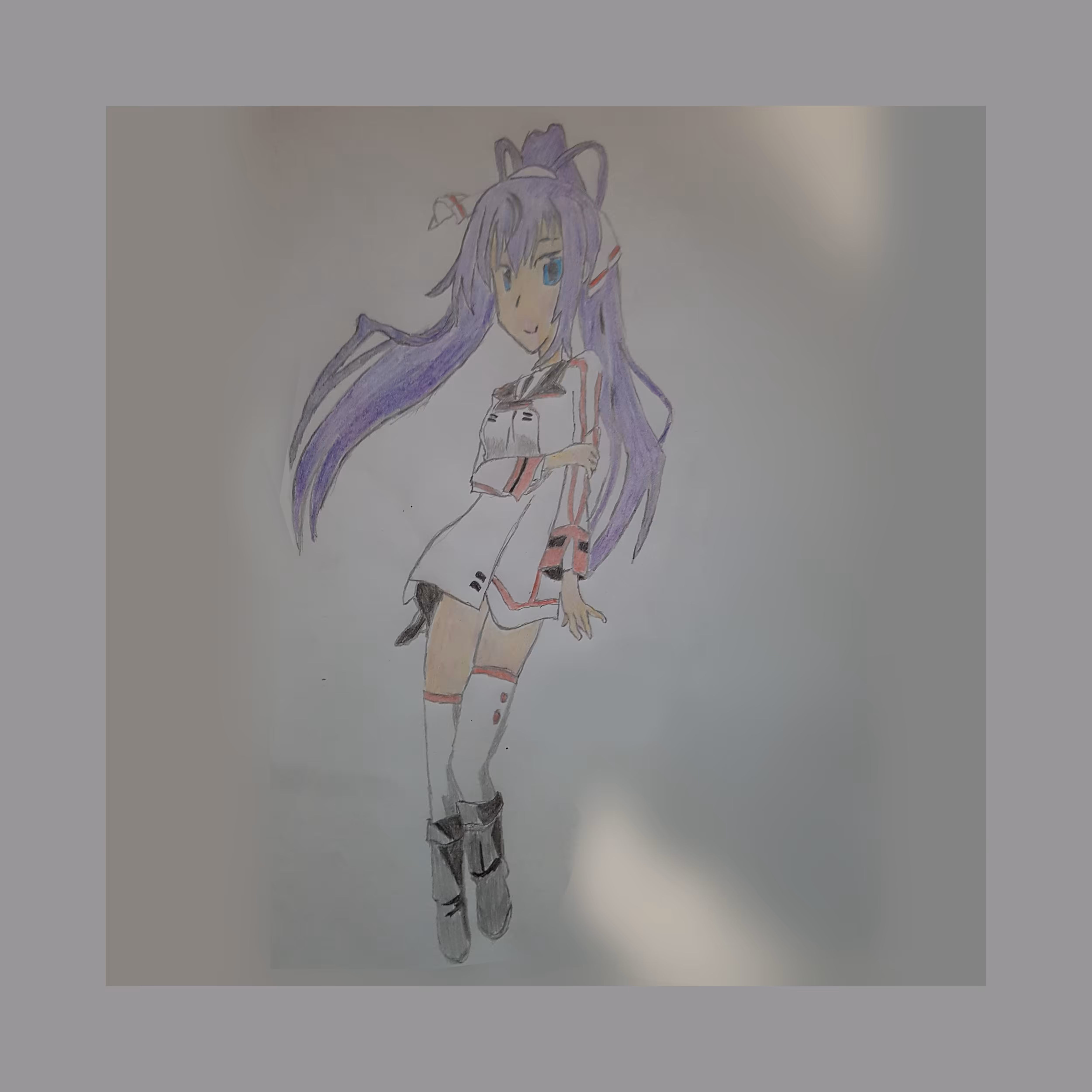 Teen in Boots Pencil Sketch