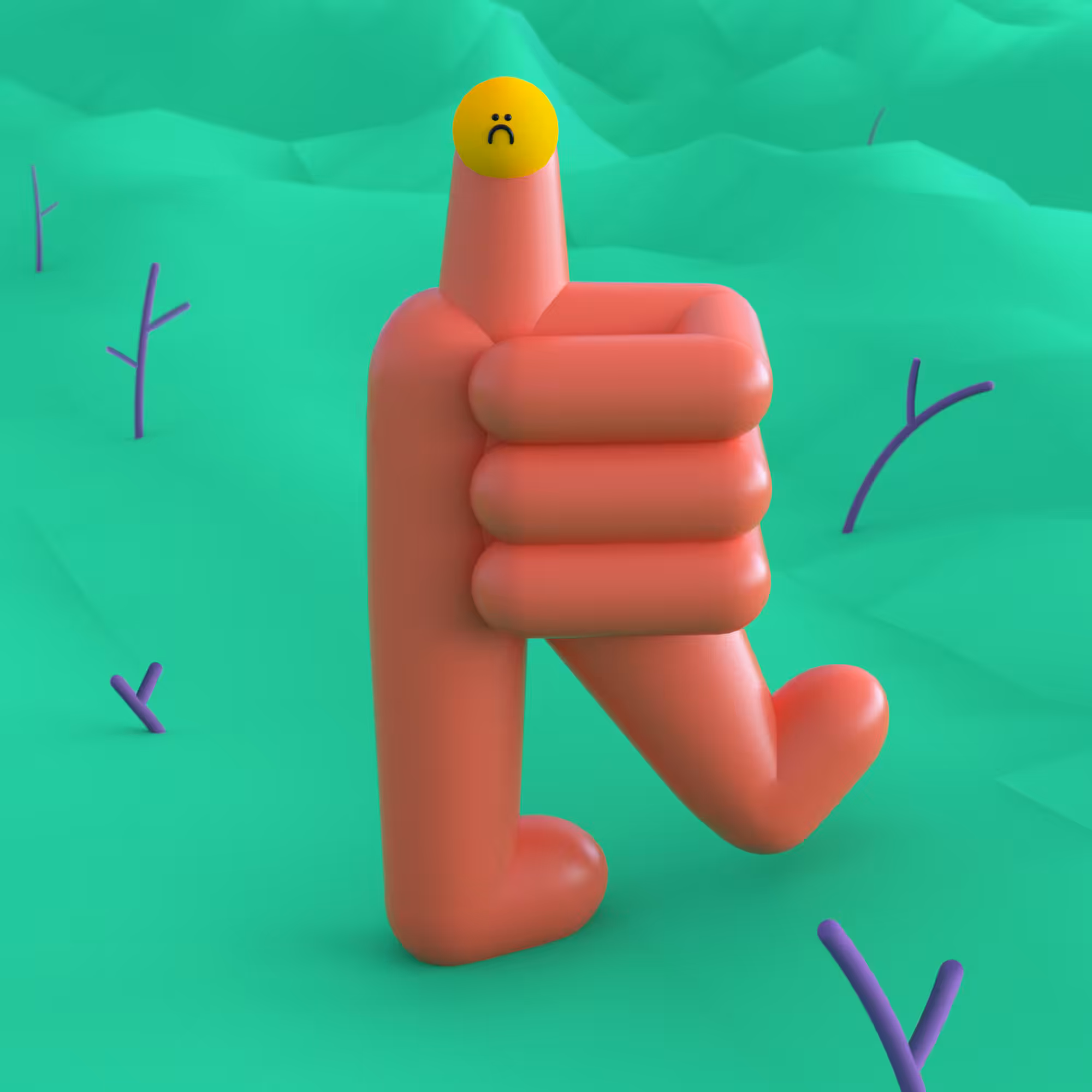 Thumbs up is down