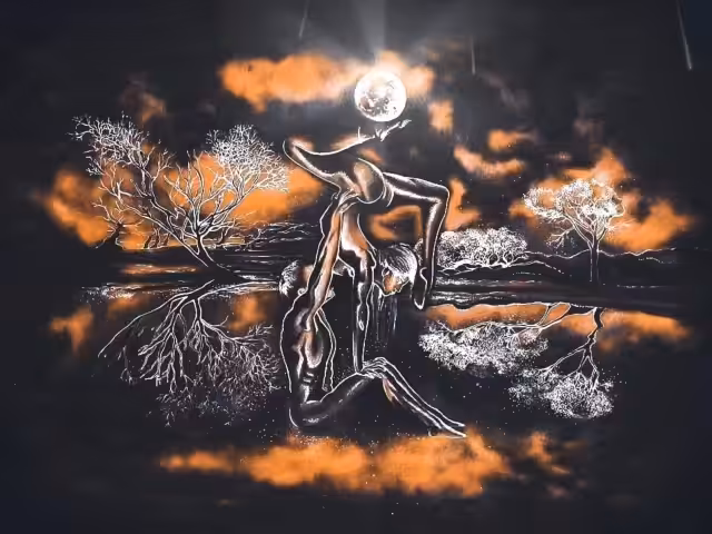 Hypnotic dance under the Moon