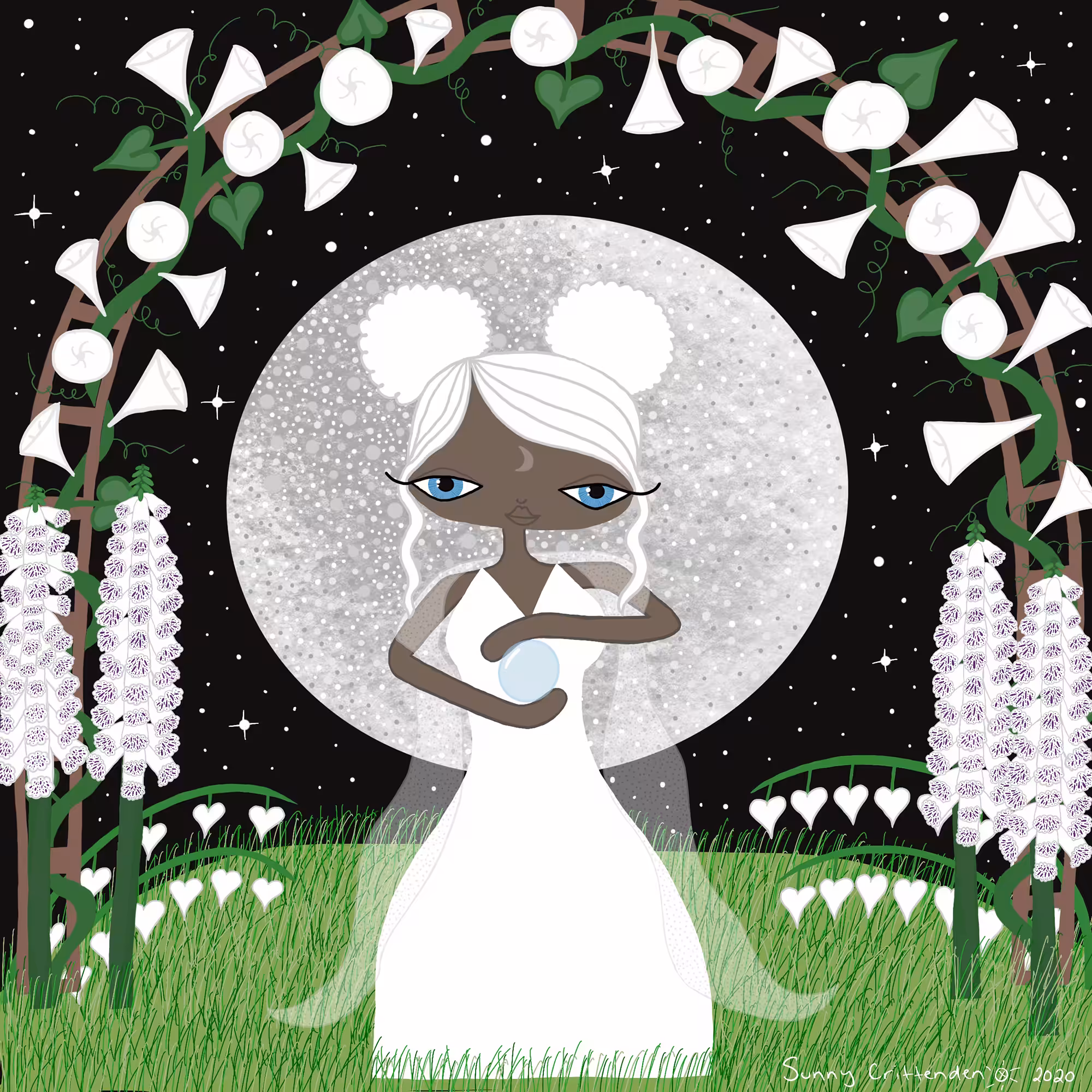 Moon Goddess In A Moon Garden