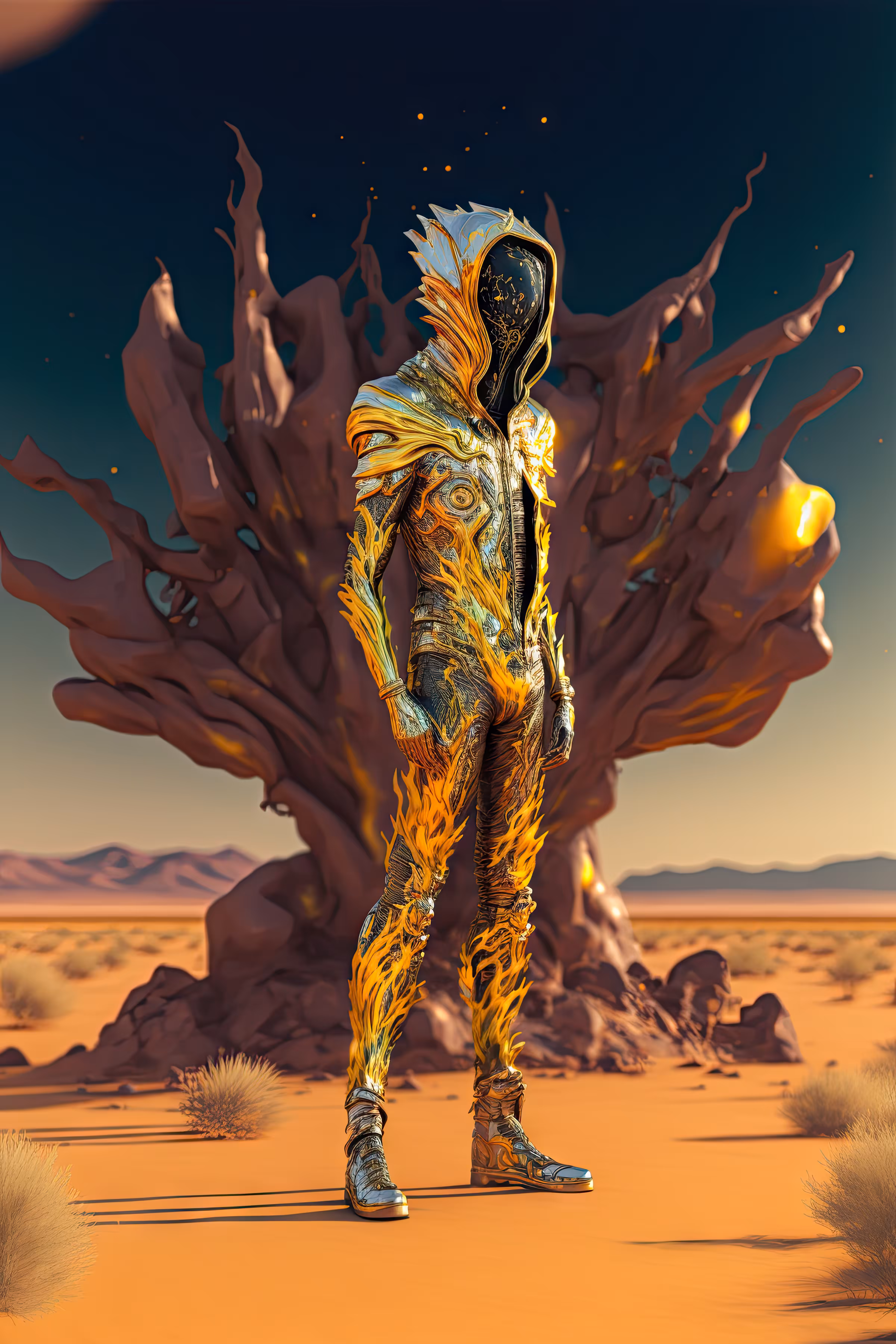 //// Alchemic Gold Bomber Jacket with Stellar Visor  2 ////