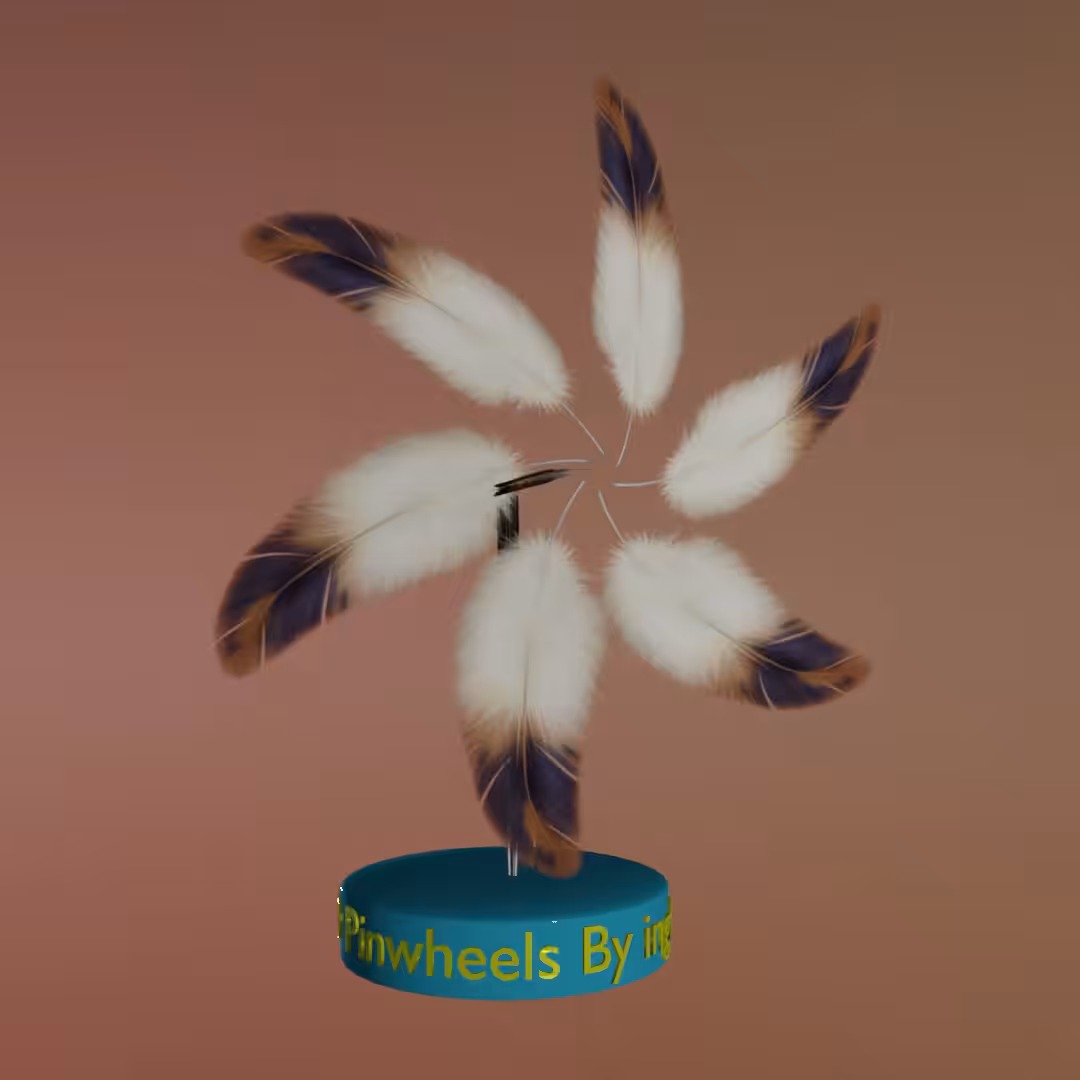 3D pinwheel #32 Feathers want to fly 