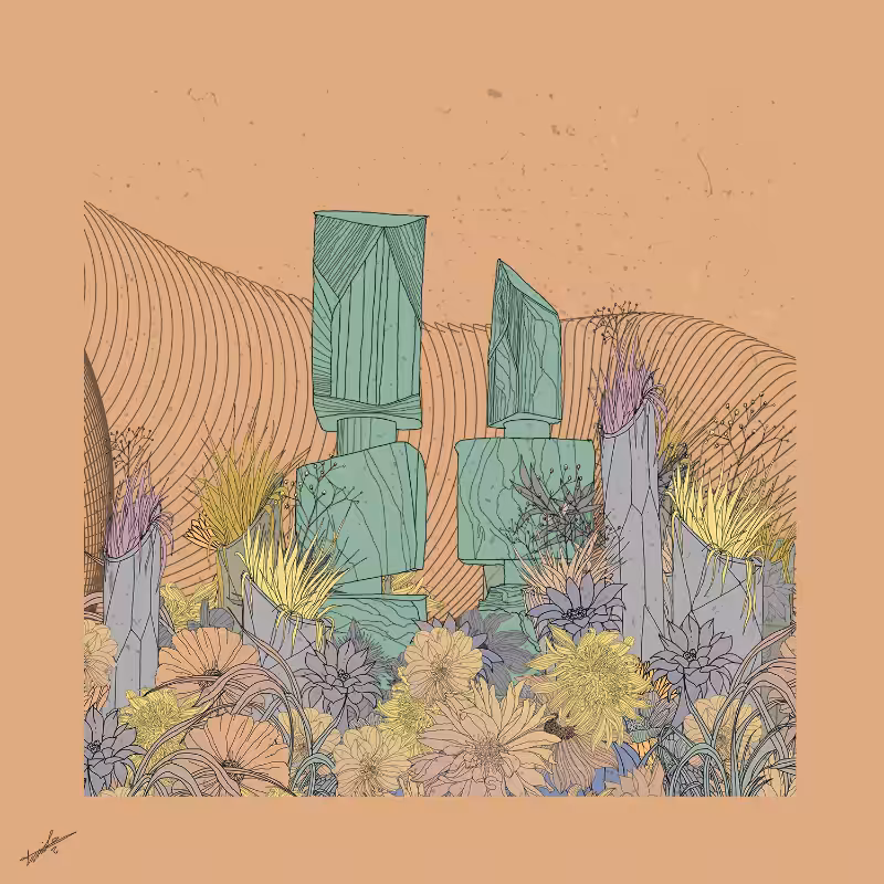 Garden of Lines #Rocks_Blooms #1