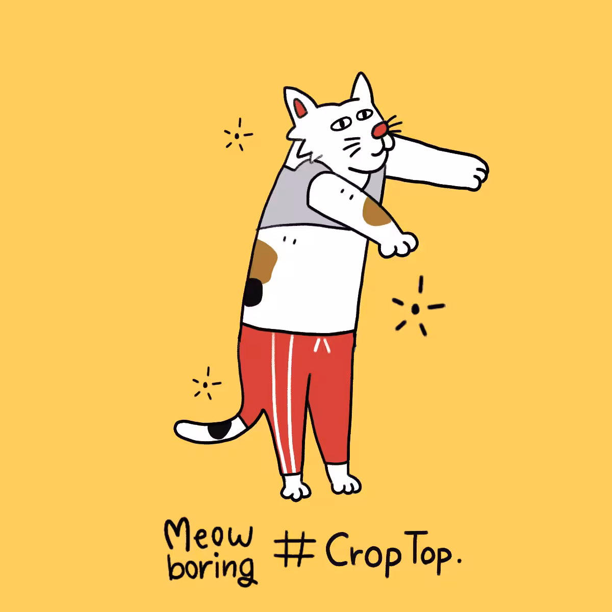 Meow boring # Crop top