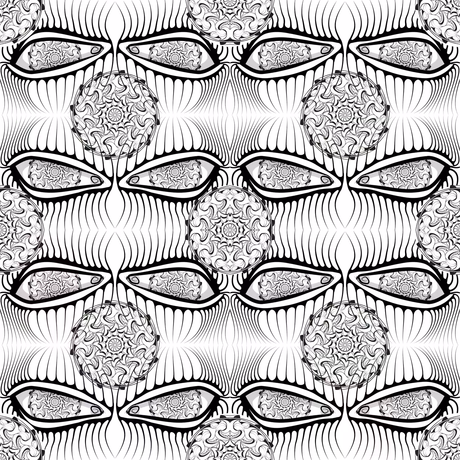 INTO MY EYES PATTERN MANDALA 001