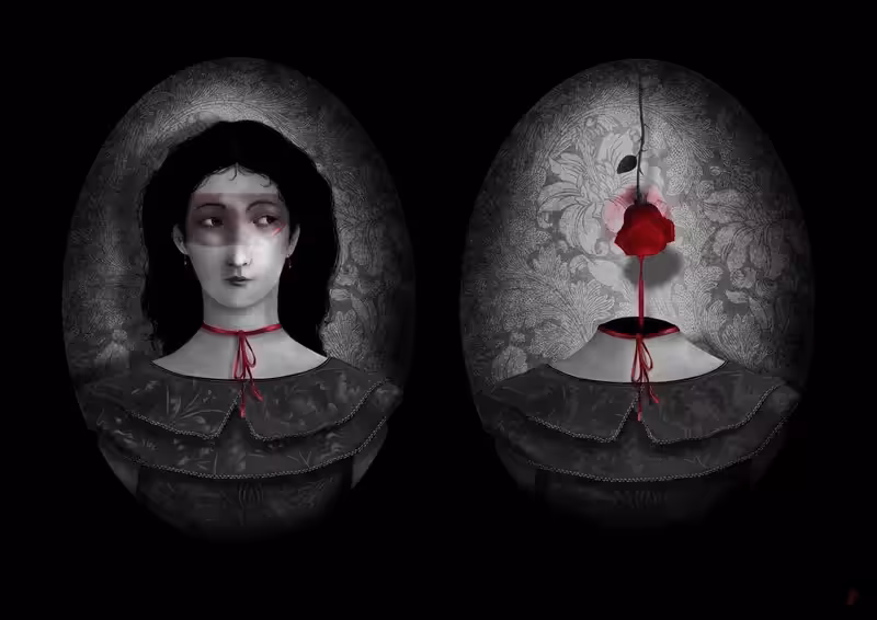 RED THREADS: Two Ovals