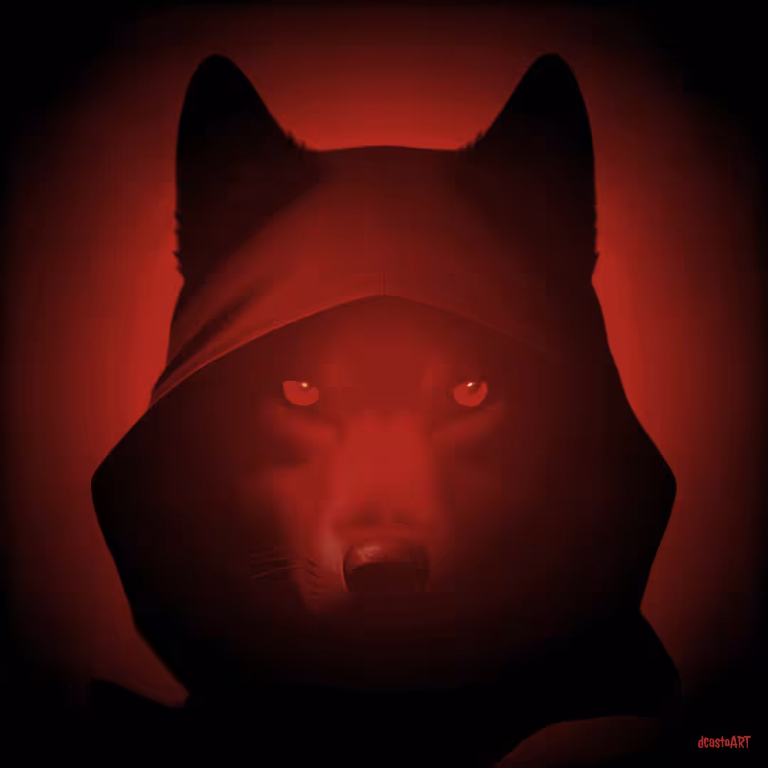 Dark Shadow Wolf: Vermilion Ghoststorm