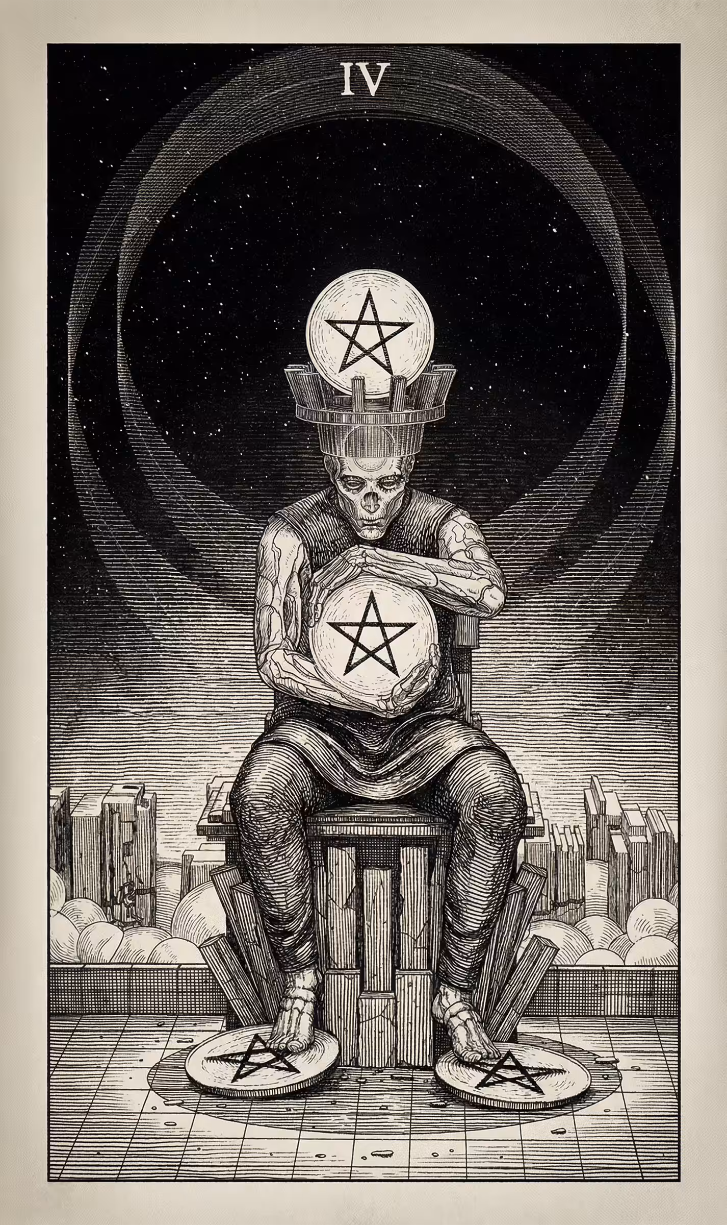 The Fool's Journey: 4 of Pentacles — Litho