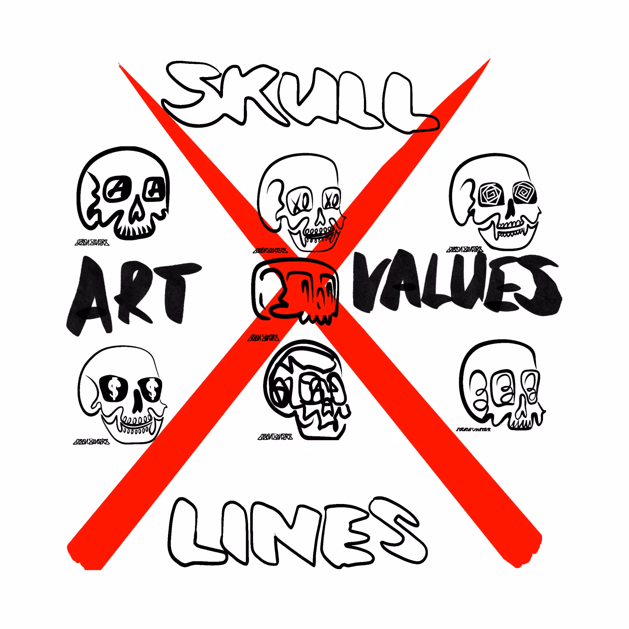 ‘Skull Lines - Art❌Values’ By DrainedEye | #235