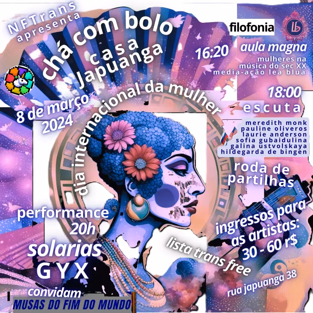 cha com bolo 11 - Solarias GYX + Musas do Fim do Mundo - dia internacional da mulher [08/03/2024] - casajapuanga/sp 