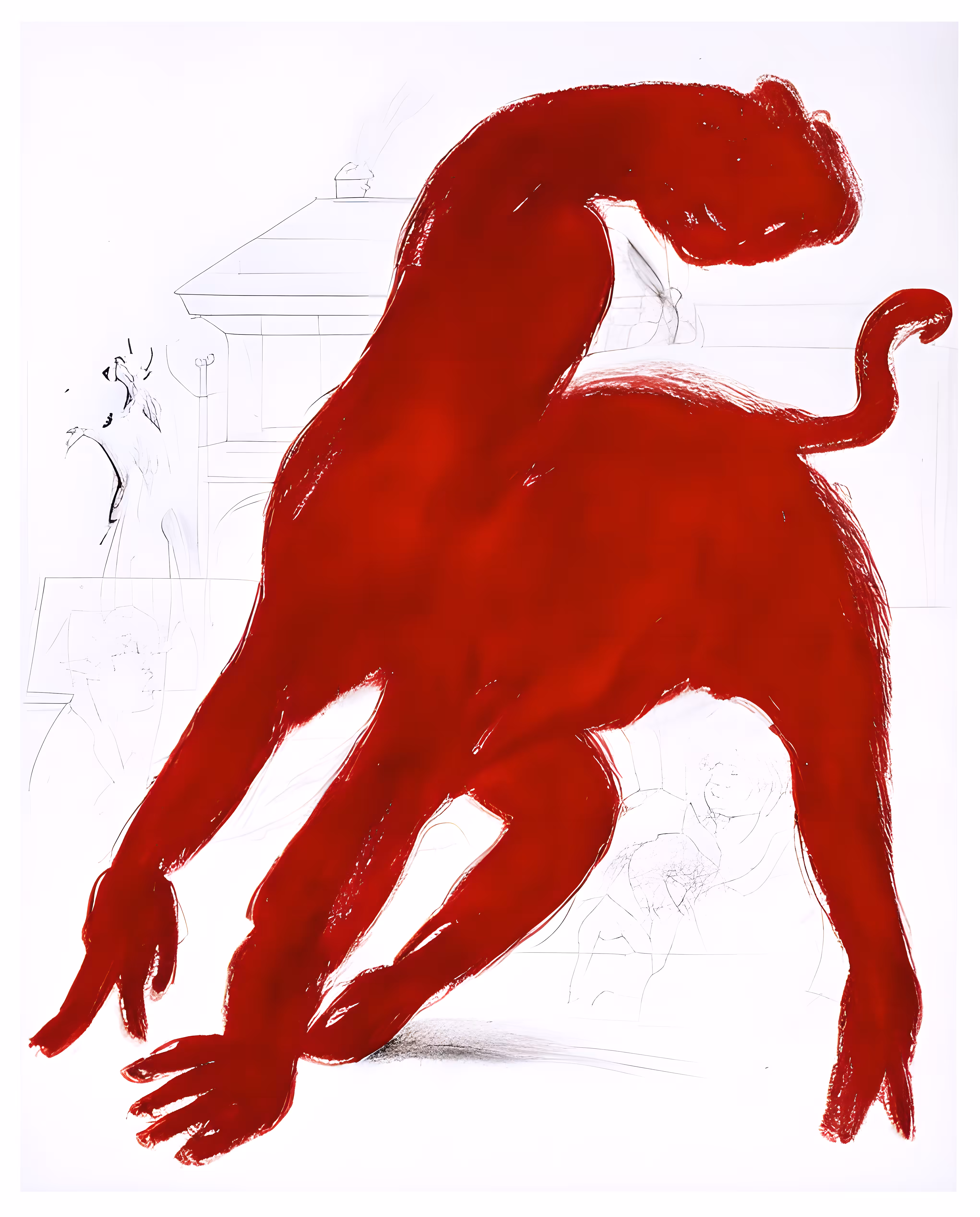 "Crimson World: Beastly Silhouette"