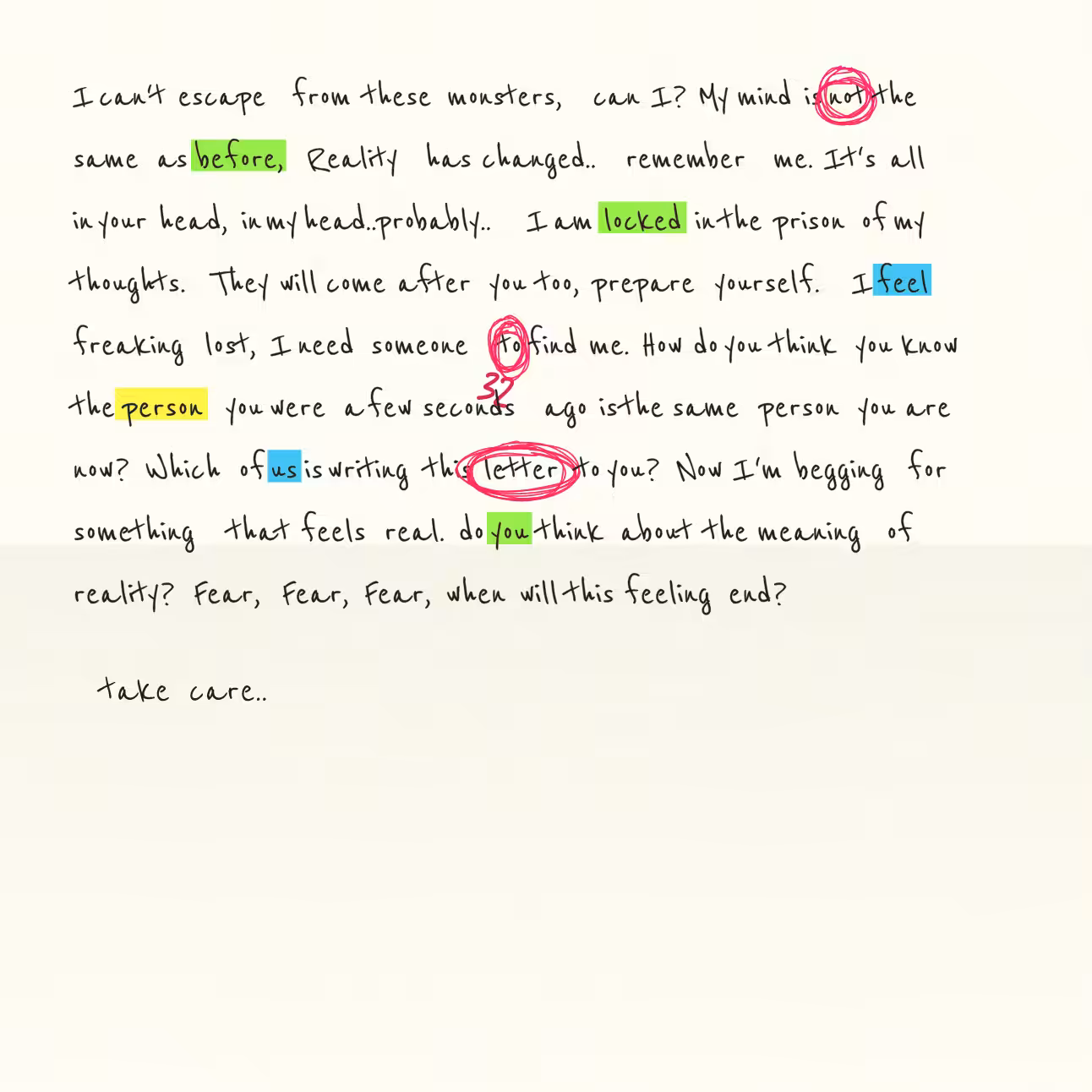 Conspiracy Theory Vol.2: a letter #39