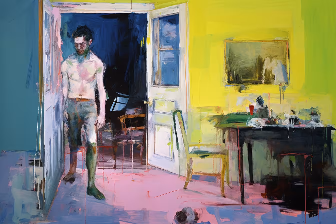 Feeling blue in yellow room