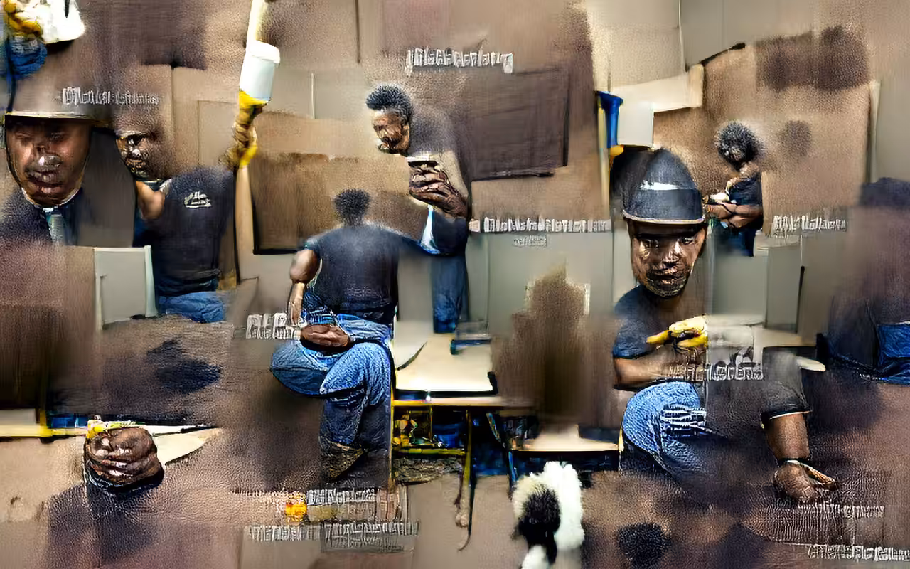 Portrait of a Black Man doing Something