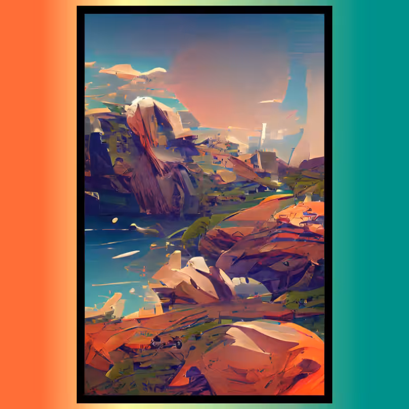 Framed landscape SciFy Art A.I #24