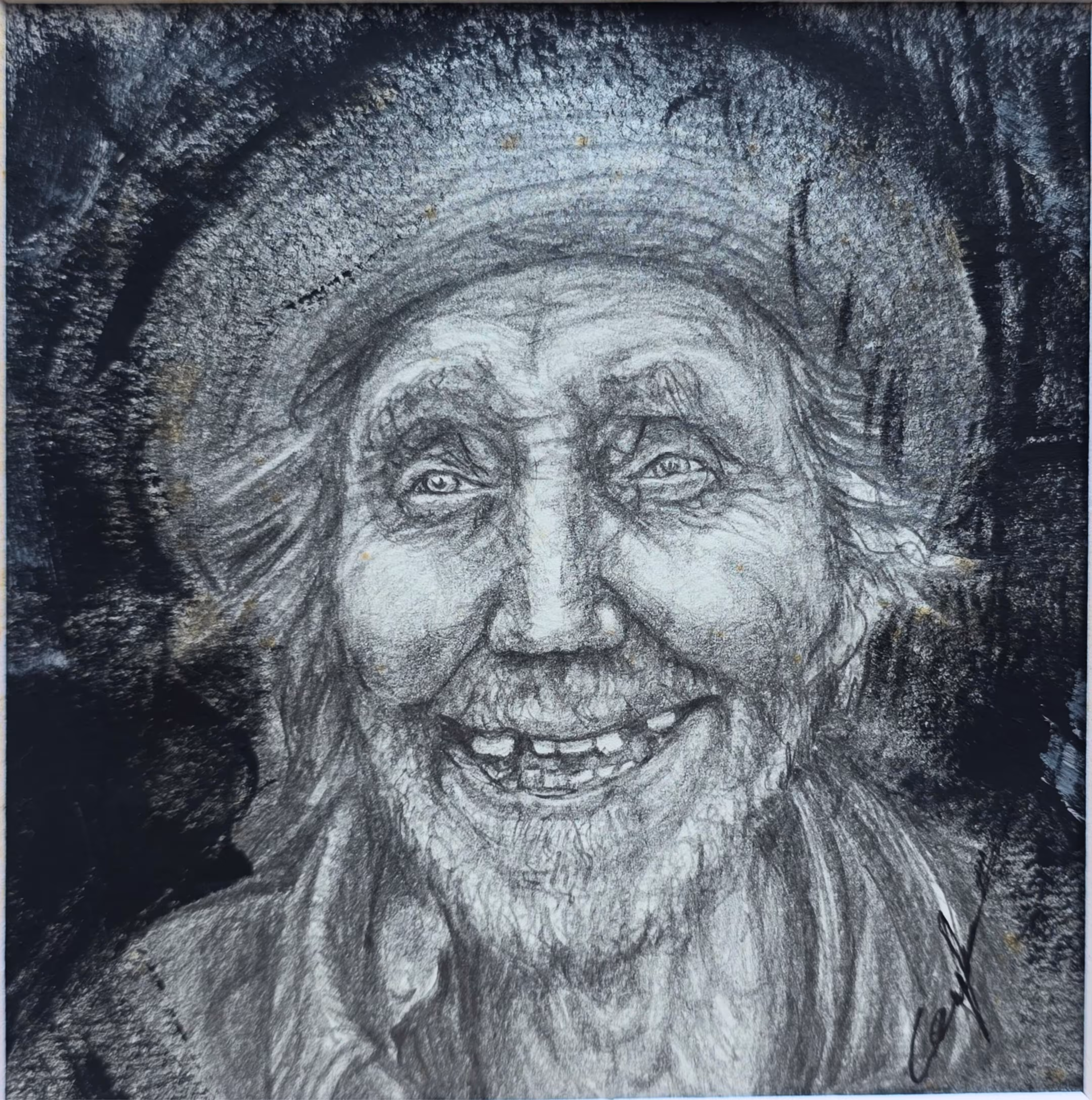 Echo of Silence – Charcoal Portrait