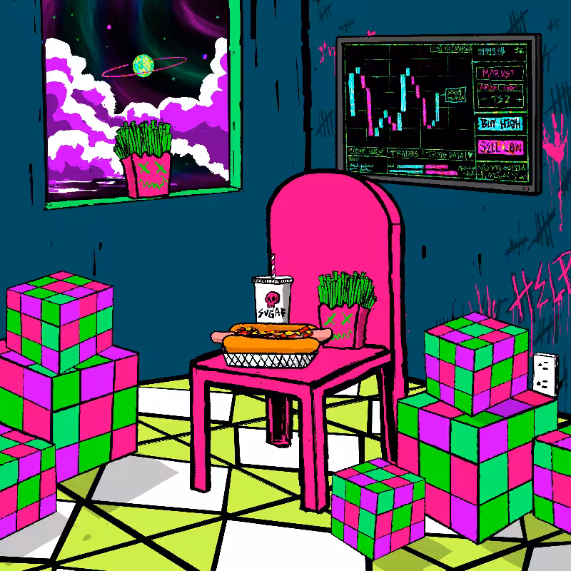 pink chair in the blue room #69