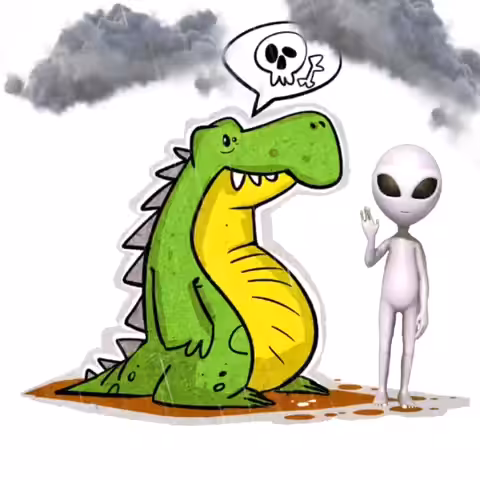 corocodile and space man