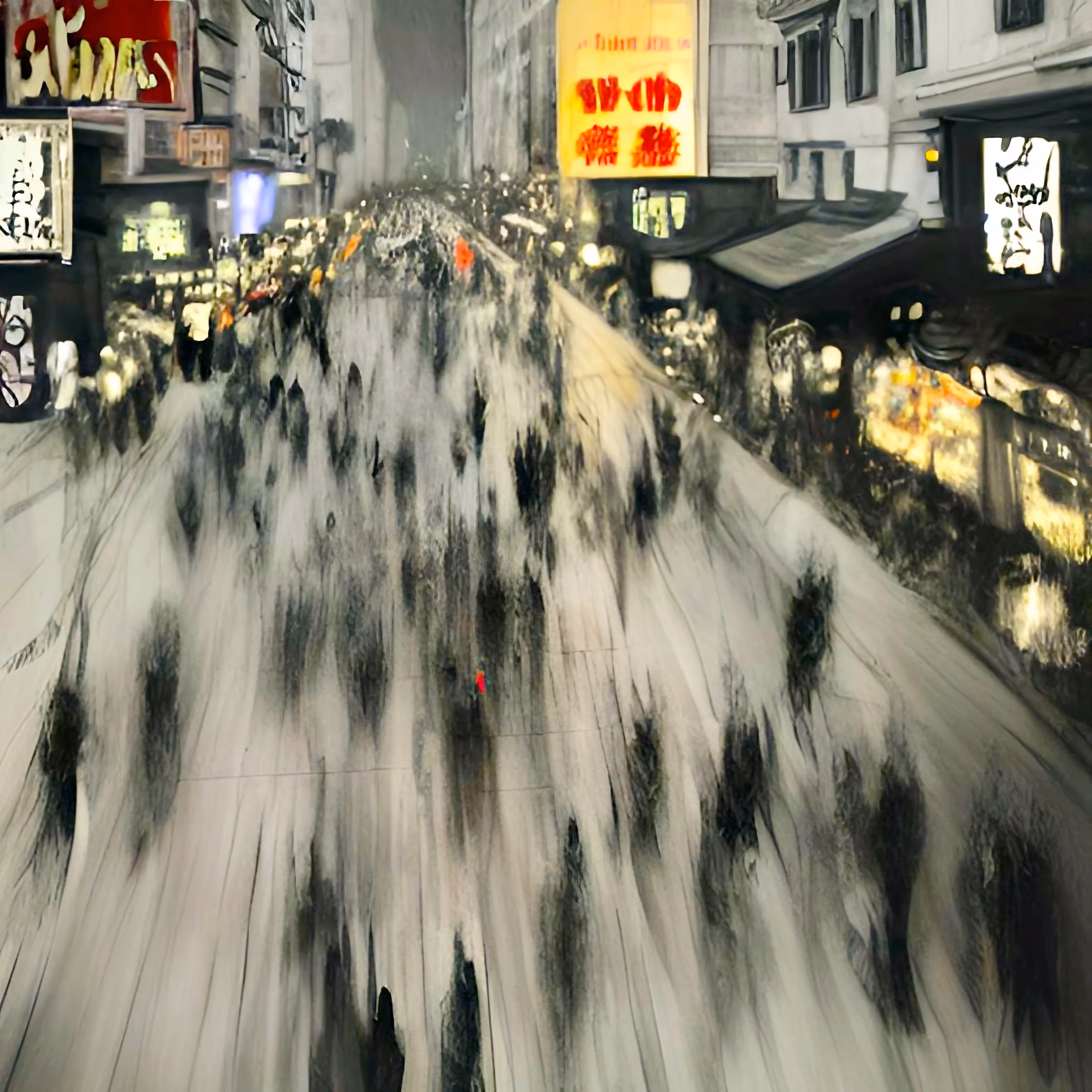 There was a Flood of People on the Road in Chinatown