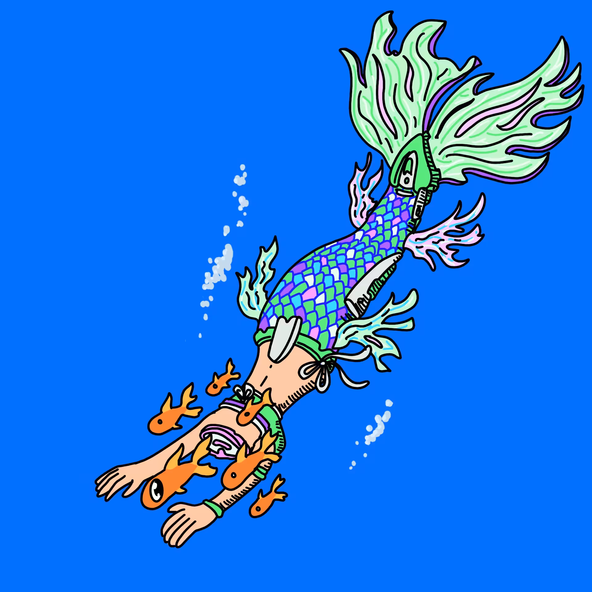 Aquariummermaidactor one eyed guy #00273