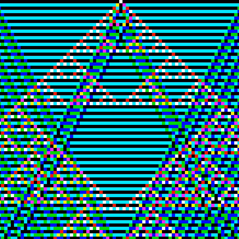 RGB Elementary Cellular Automaton #652
