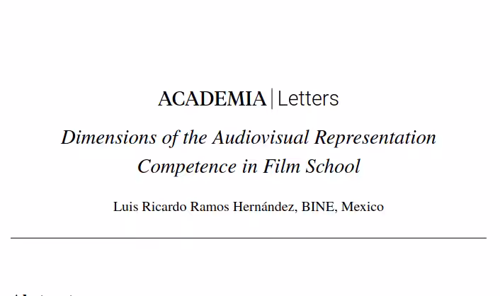 Dimensions of the Audiovisual Representation Competence in Film School