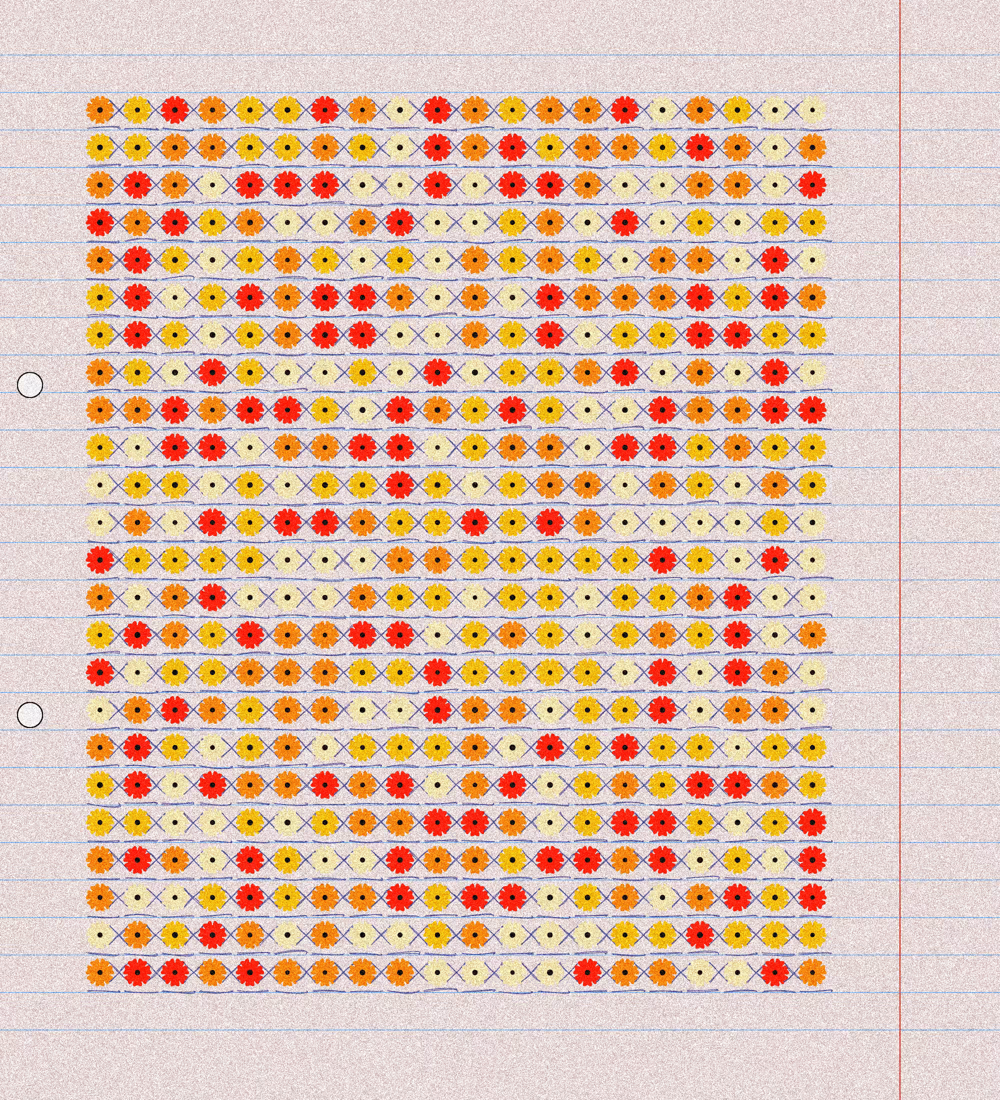 sketchbook page 10: first flowers #3