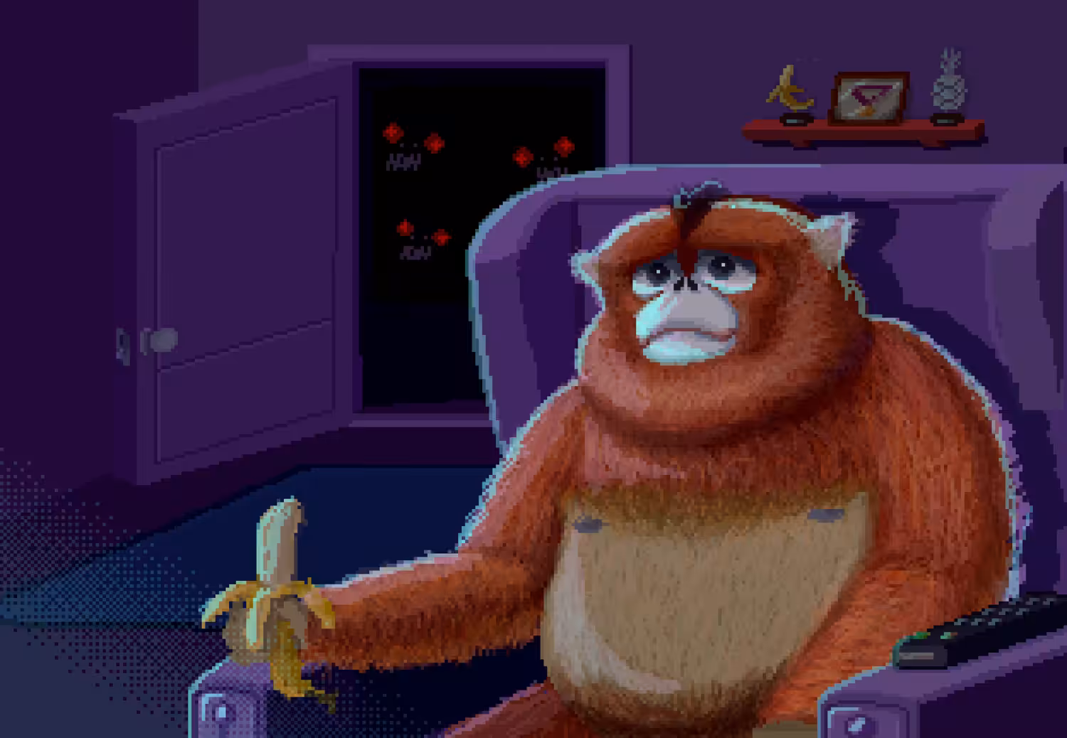 "Banana a day, keeps demons away" - Sad Ape #3