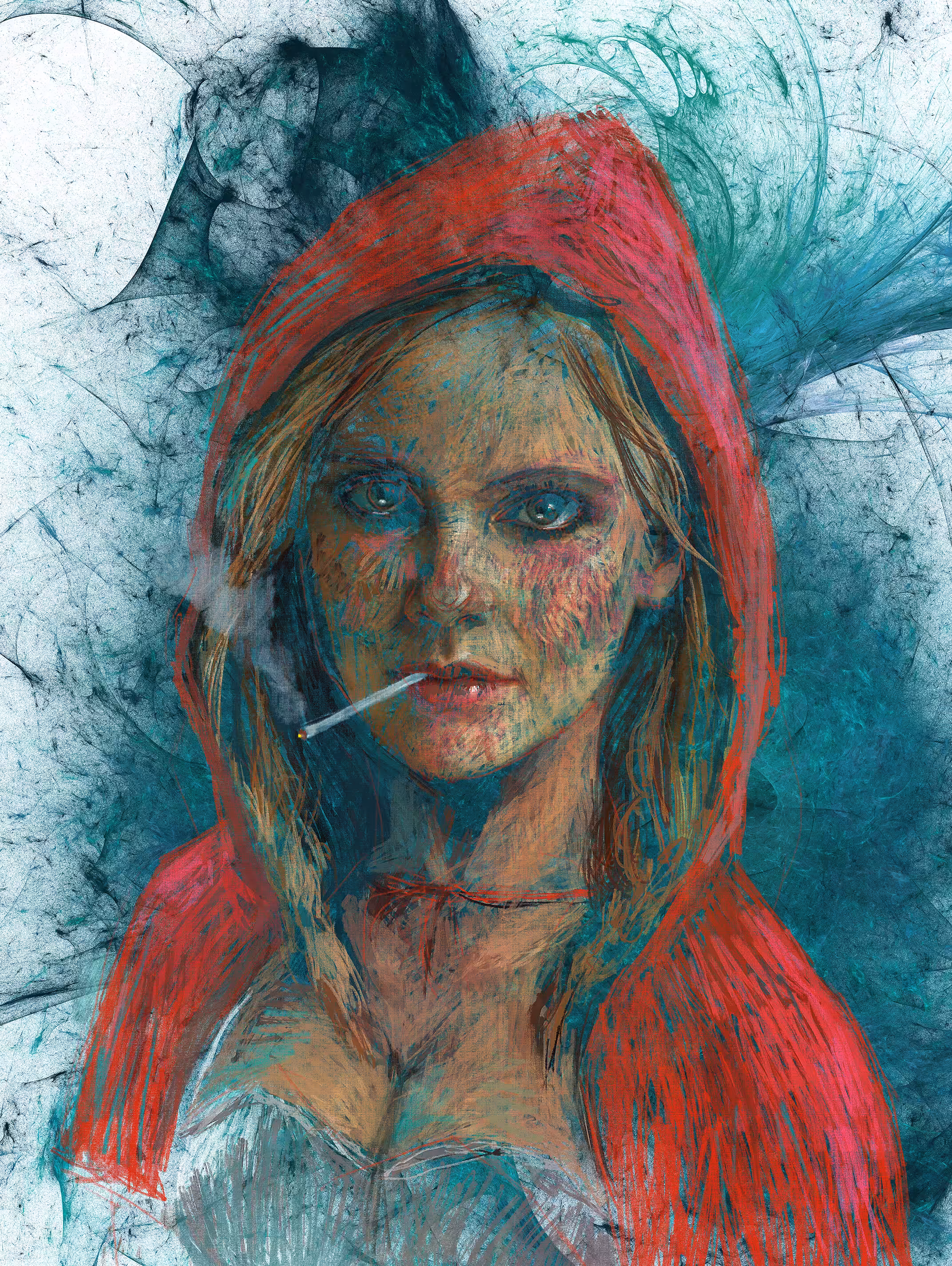 Little Red Riding Hood smoking