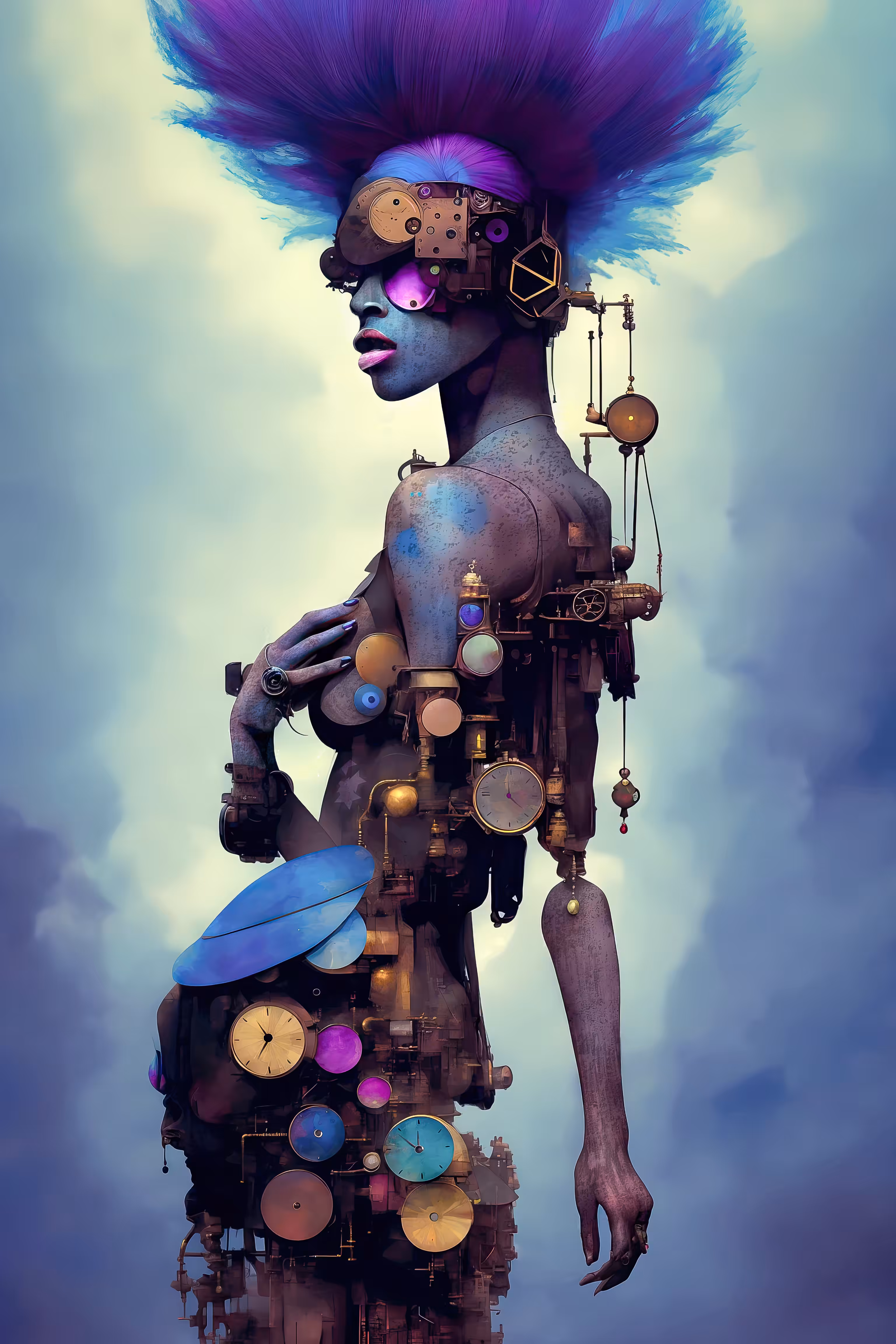 I will not hide. I will wear the weird, dysmorphic, mutated AI art forms of the early diffusion days with PRIDE. I will not cover them with perfect faces, bodies and hands. And I will look cool AF while doing it.