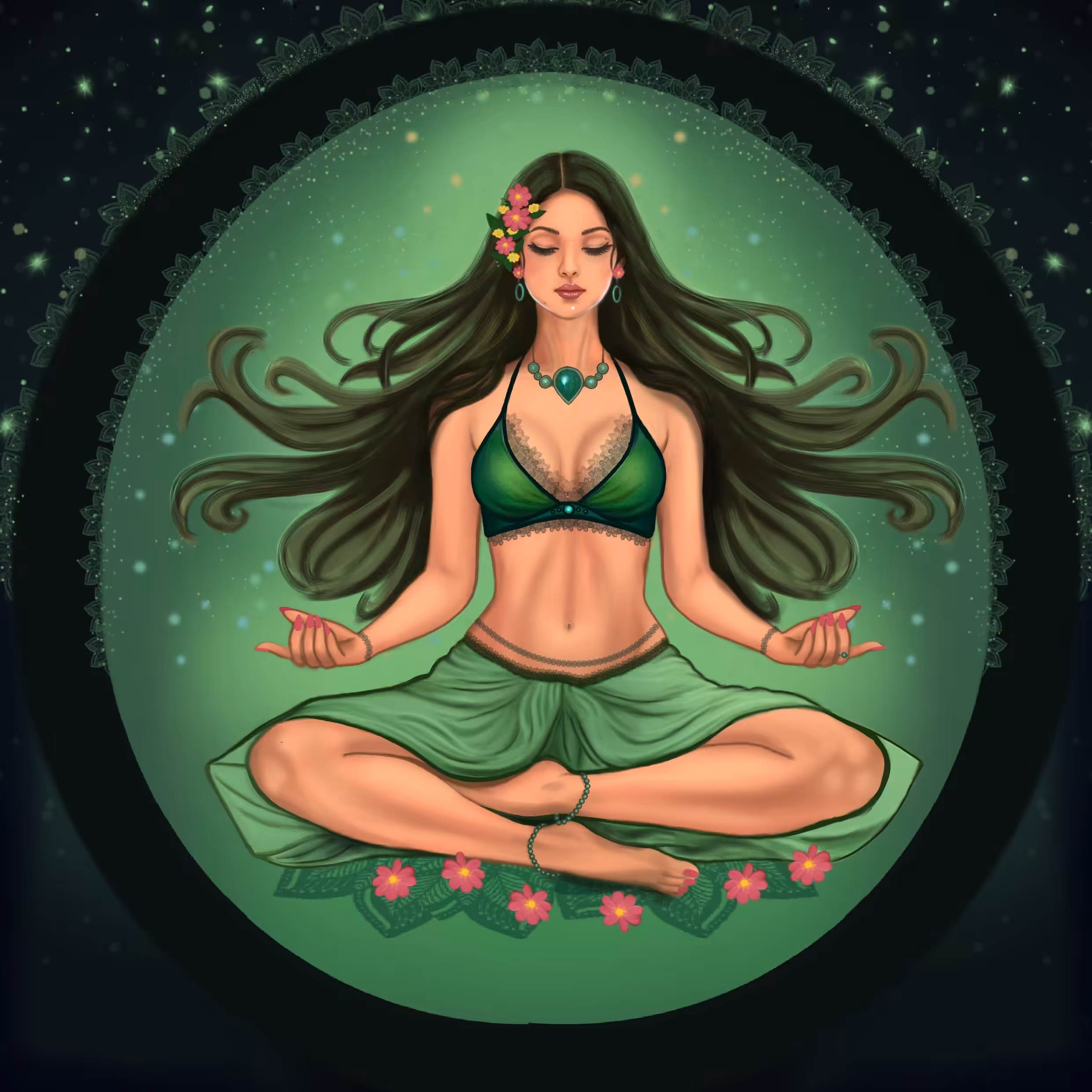 Brush & Canvas 🎨: Mystic Meditation🕉️🌿✨🧘‍♀️