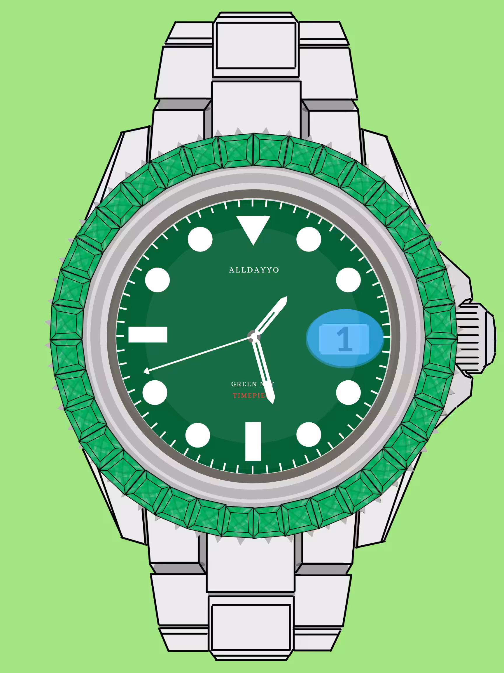 Alldayyo Green Timepiece