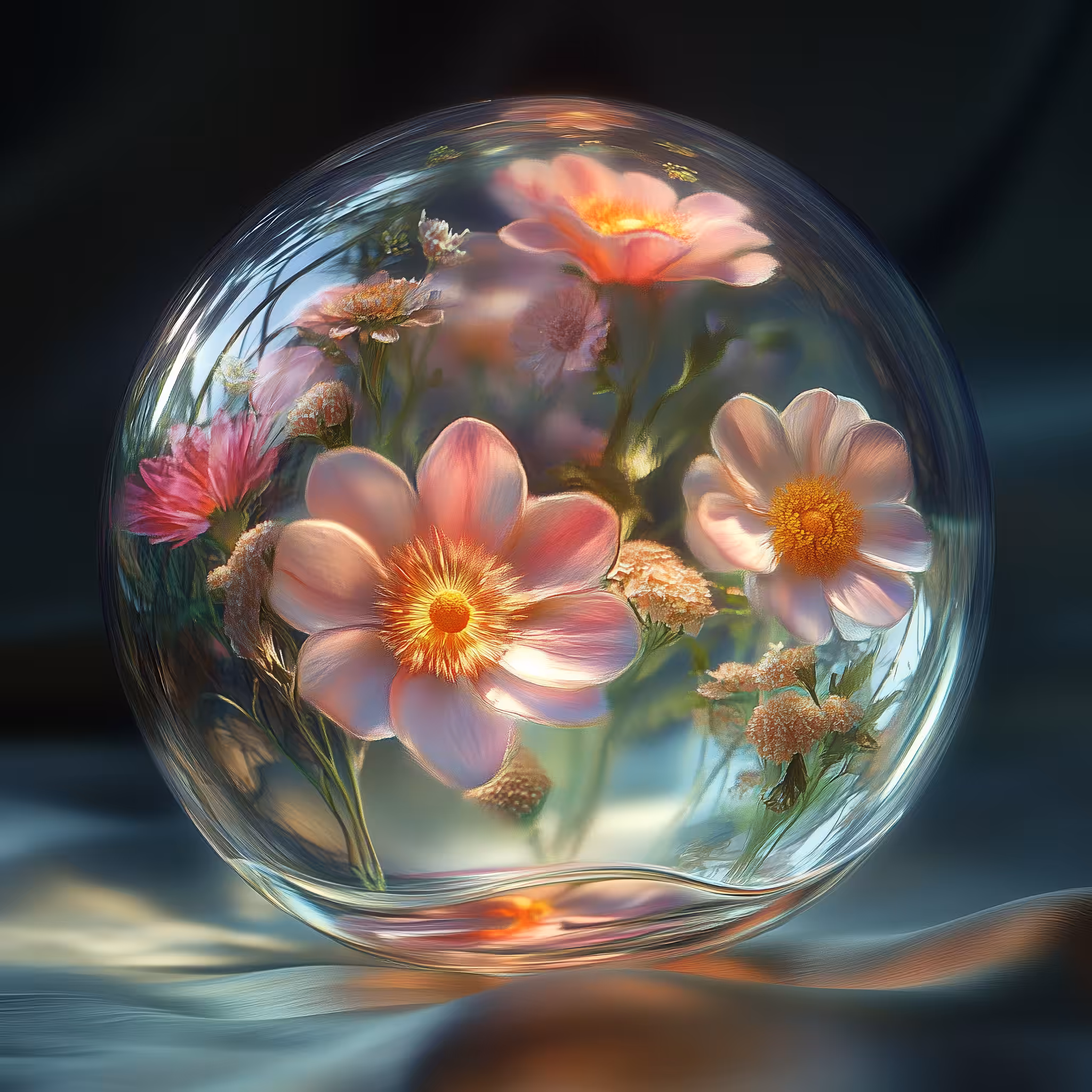 Scanography poster: Flower bubble