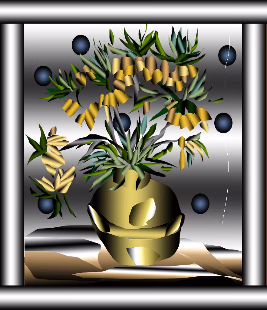  Imperial Fritillaries in a copper Vase