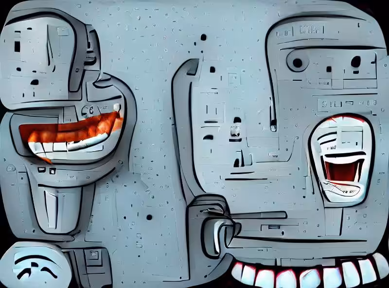 Abraham's First Works: Hilarious laughter in the style of a sad robot.