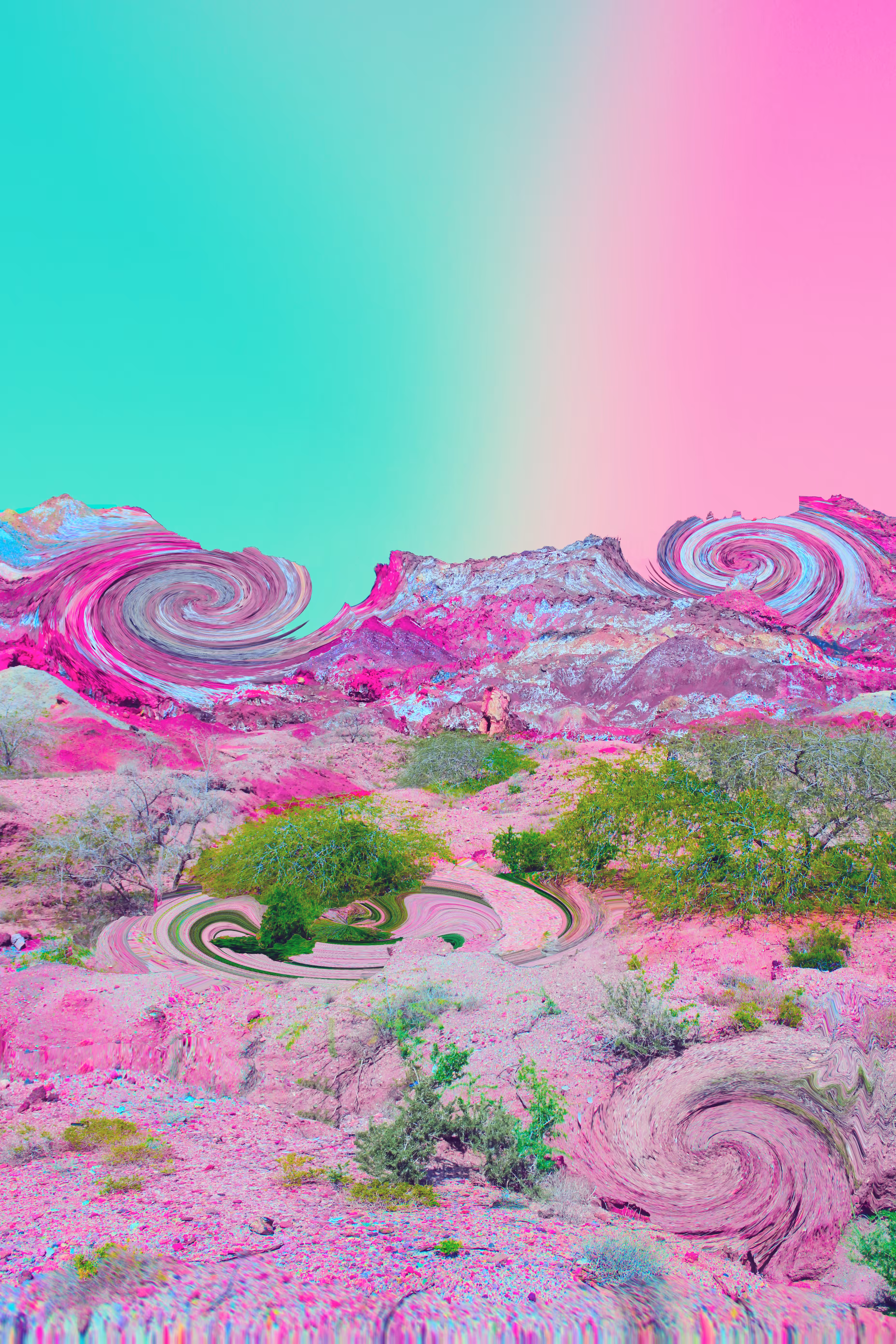 Pixels on earth (Pink world)