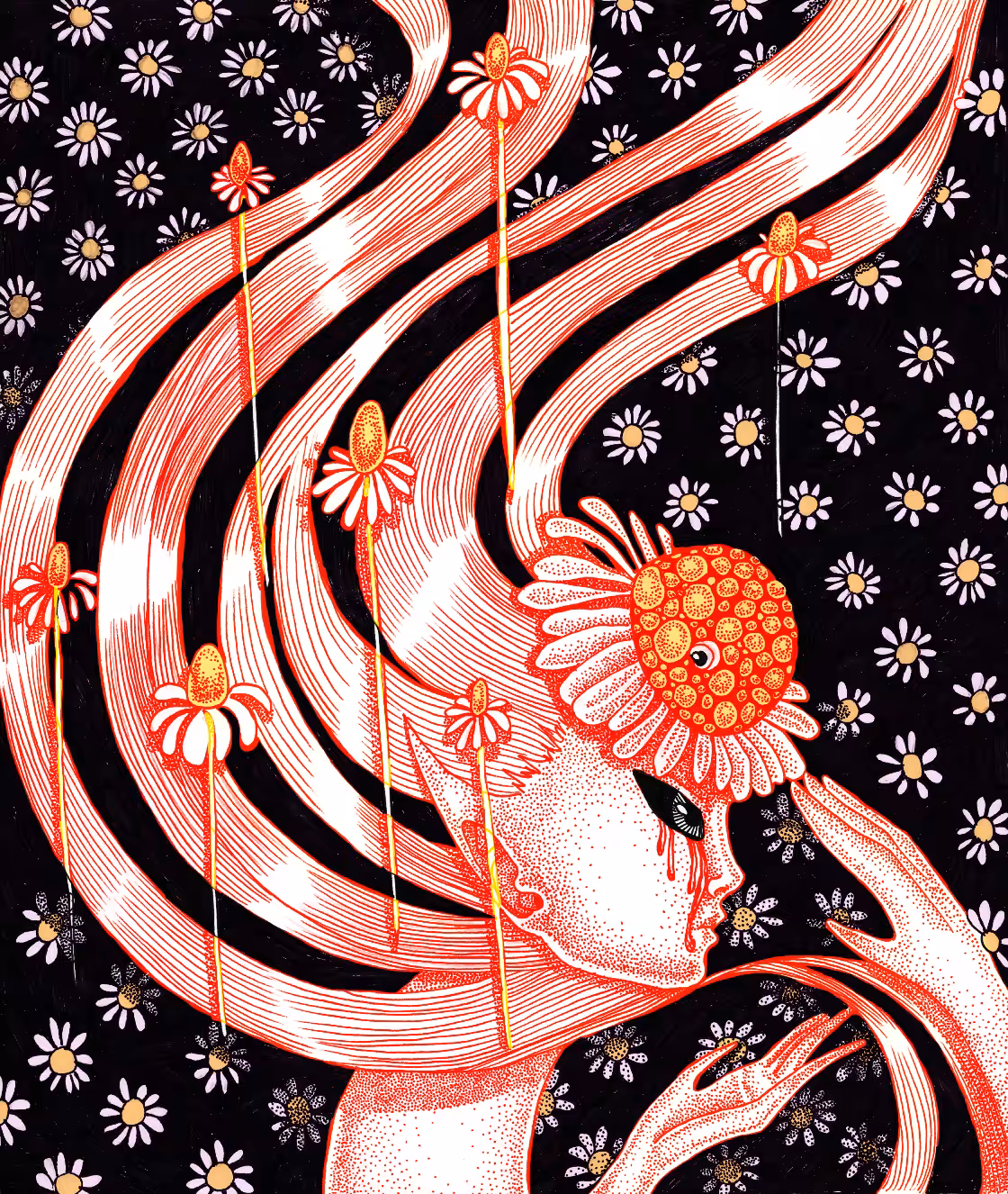 The whole world around is on fire, and in it, I’m a white chamomile.