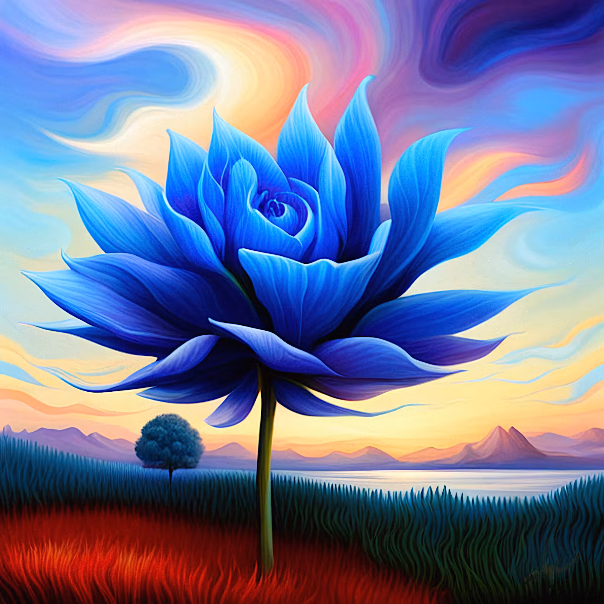 Serenity #111 - The majestic blue flower