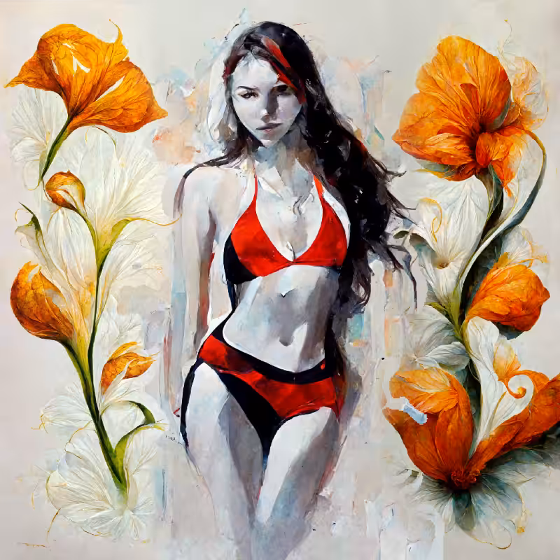 Girl and Flower #14