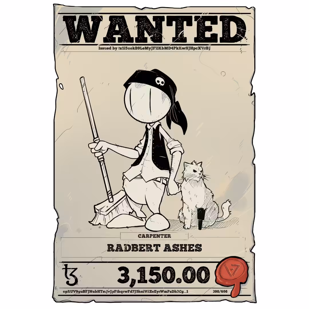 RADBERT ASHES | TEZOS PIRATE 398/666