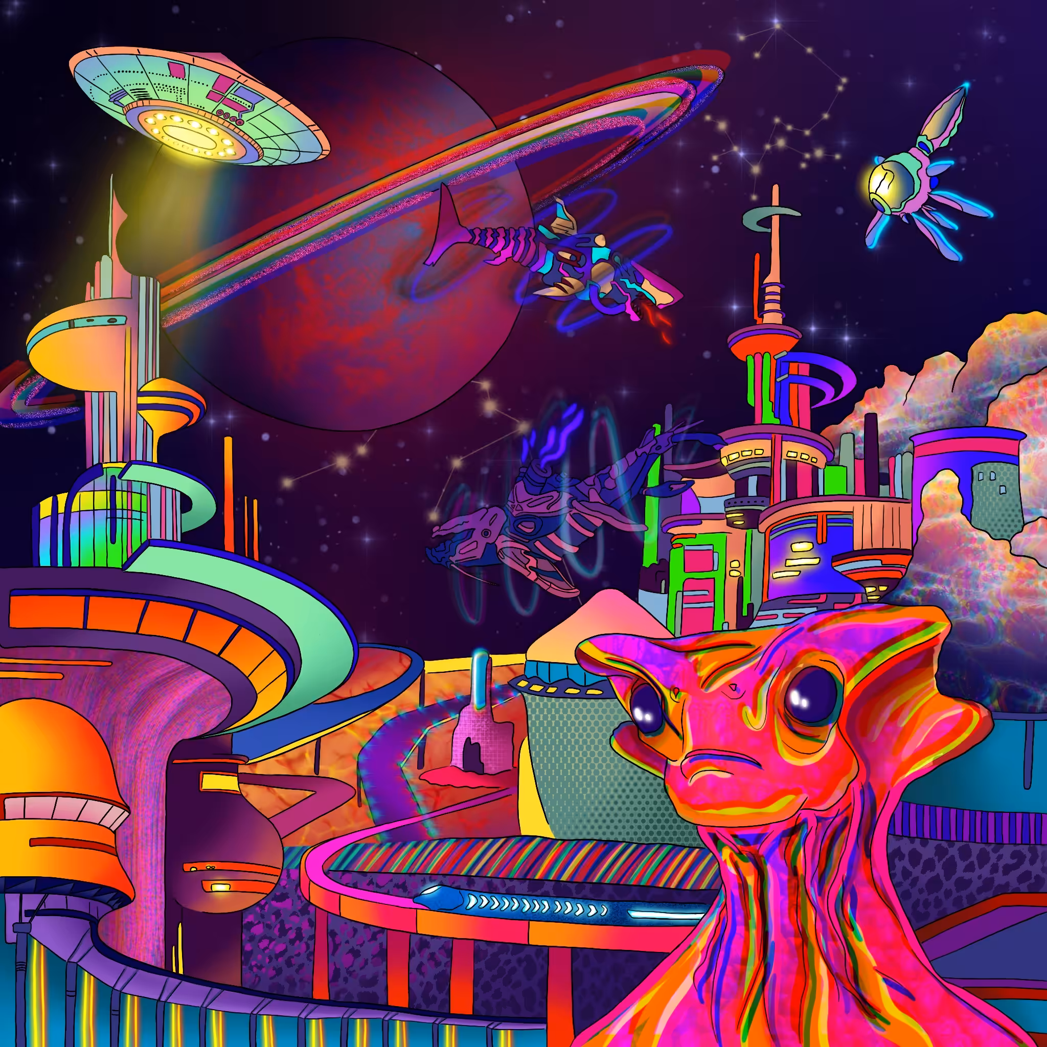 Colorful pieces