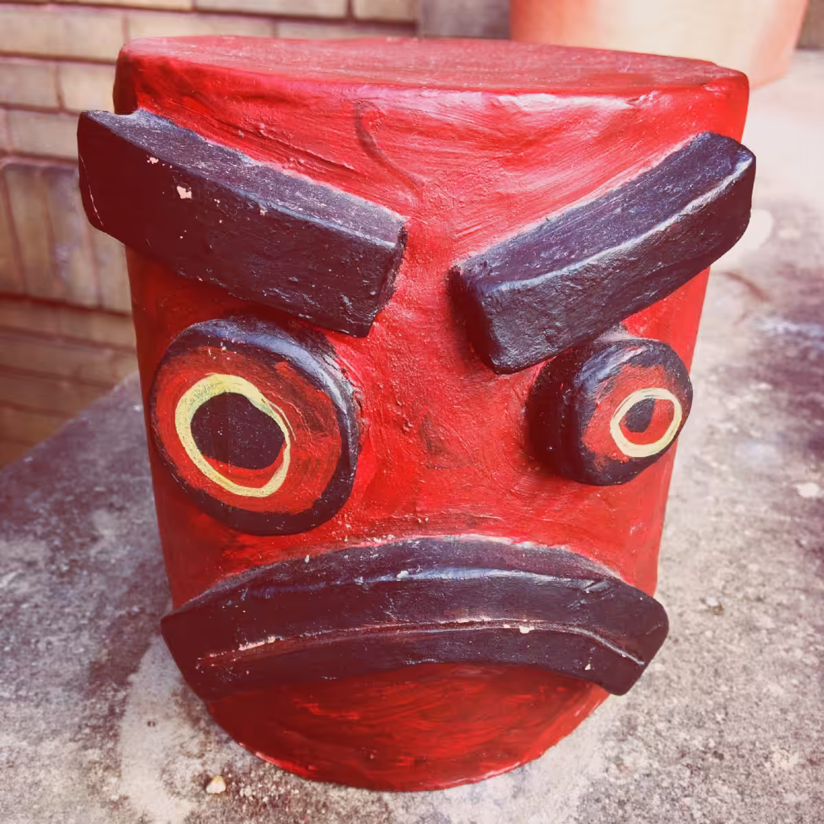 Love Machine's head in clay