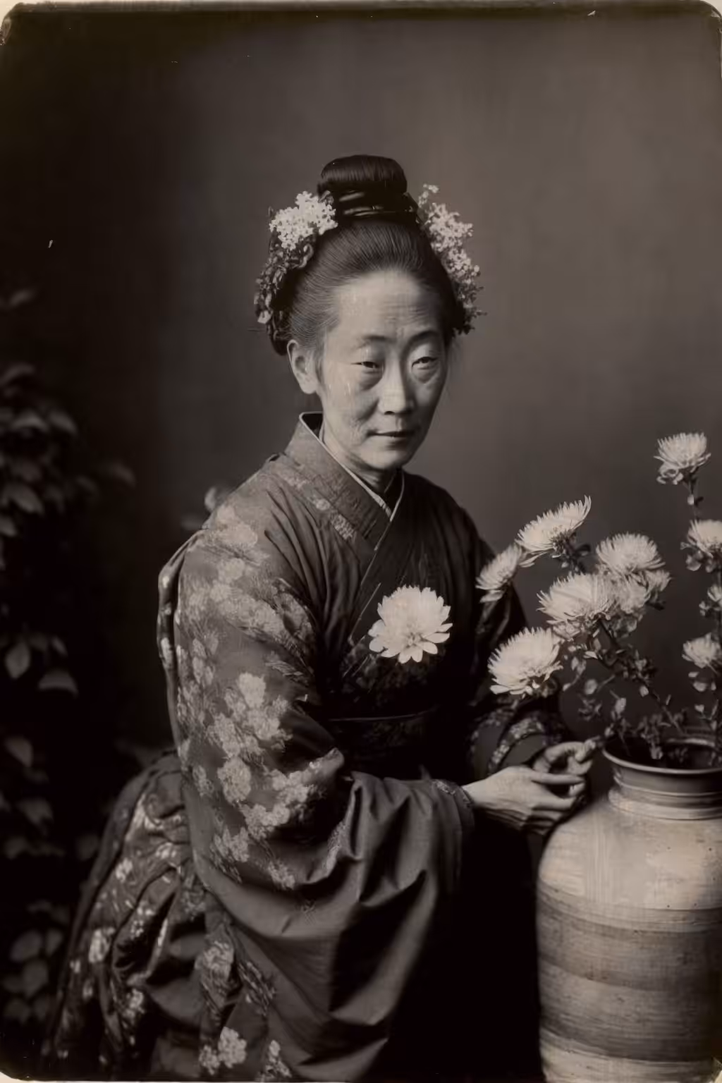 Chrysanthemum, Tintype, 1866