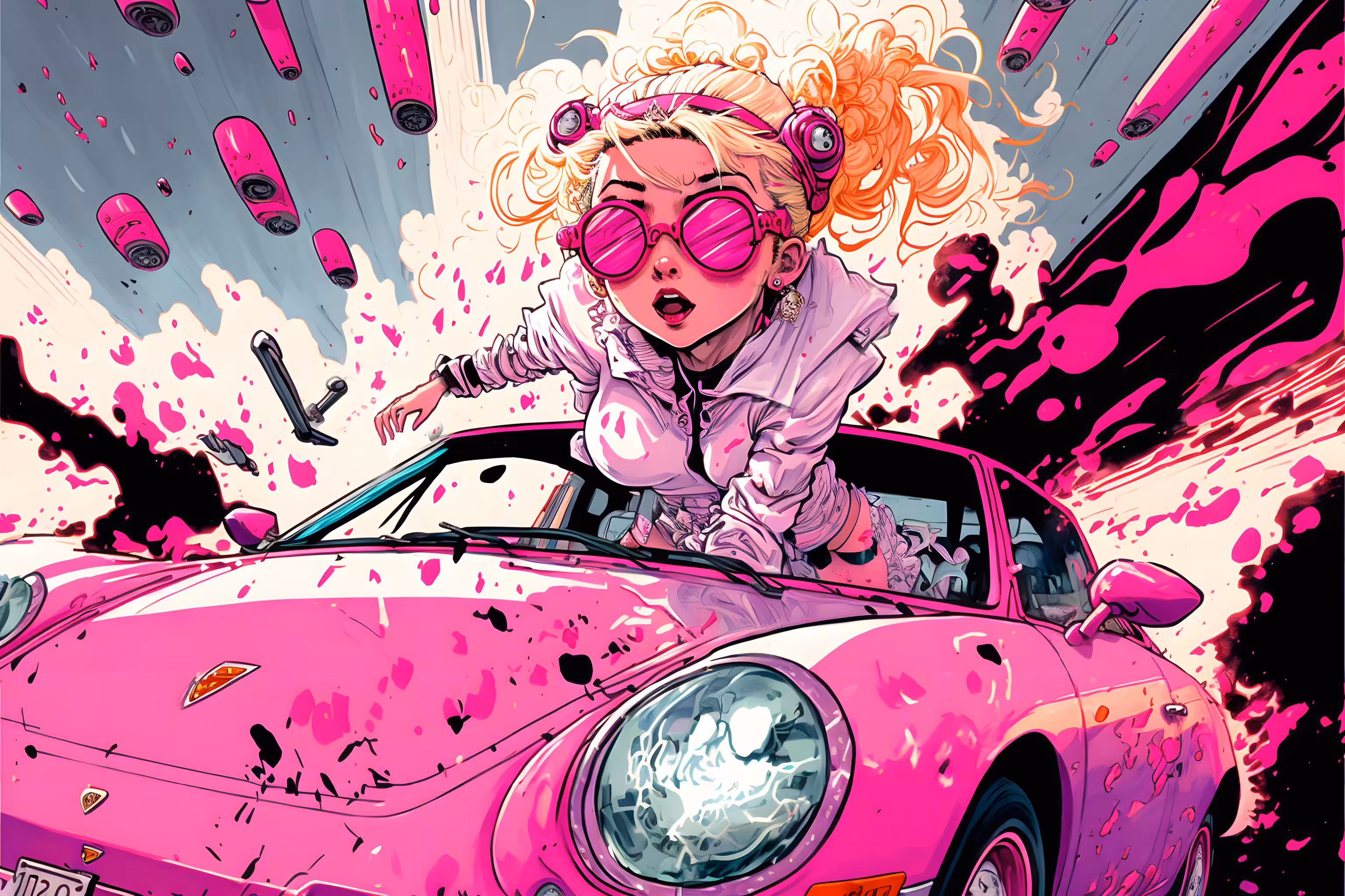 Syntetic beauty: Pink porsche