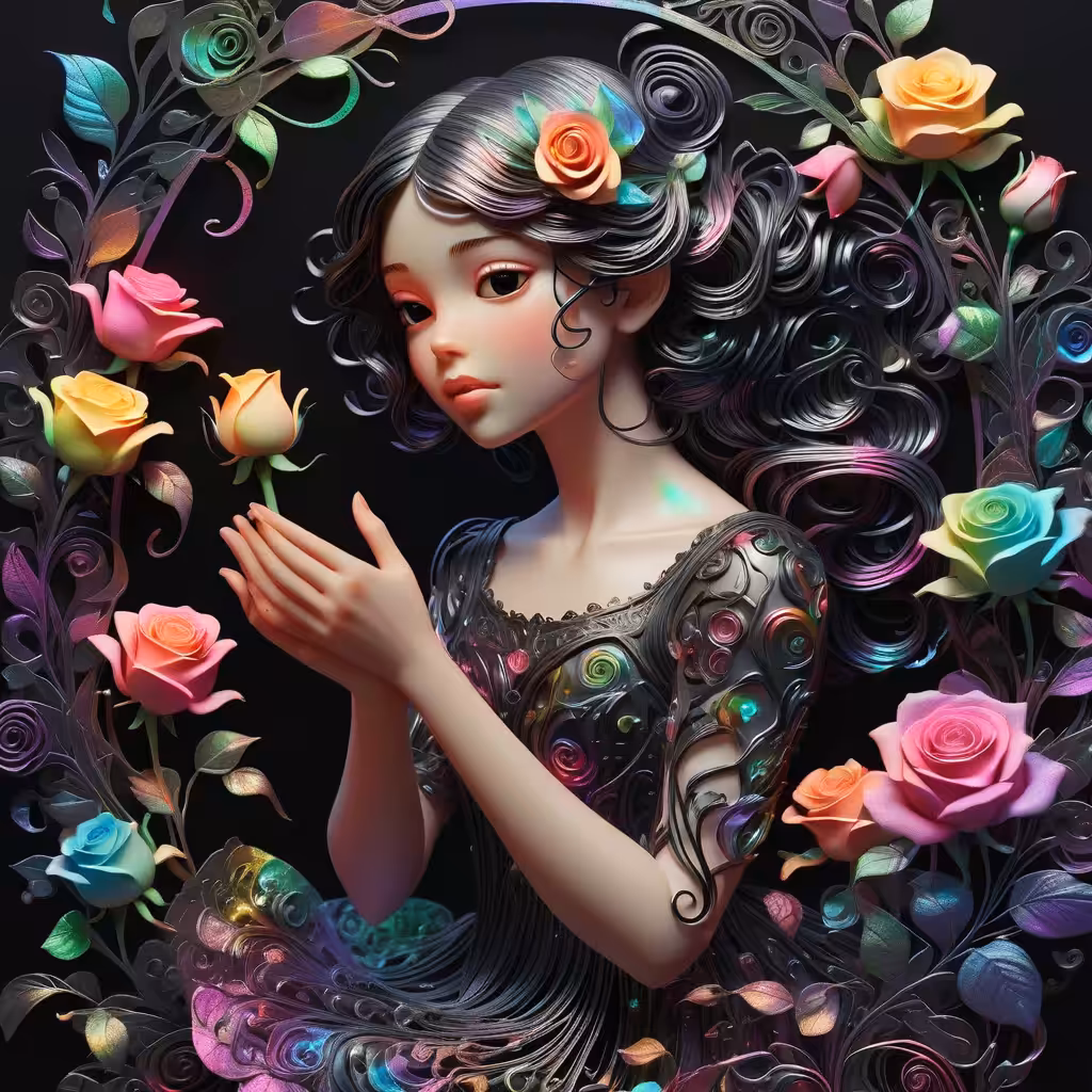 Floral beauty in black 