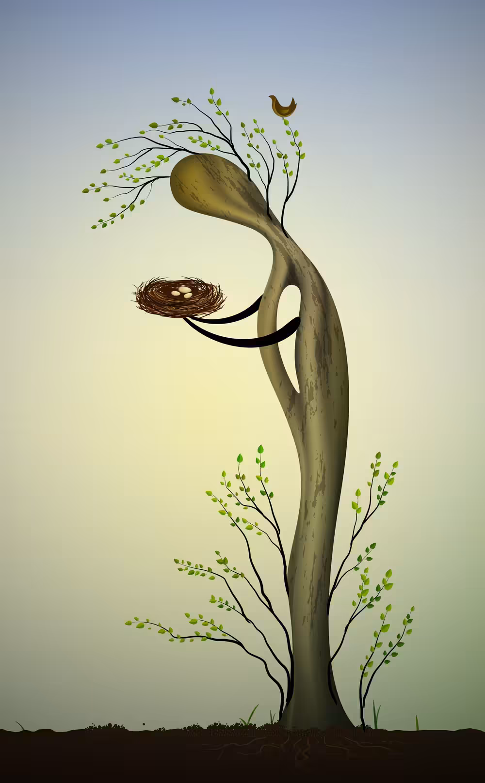 Tree bird nest