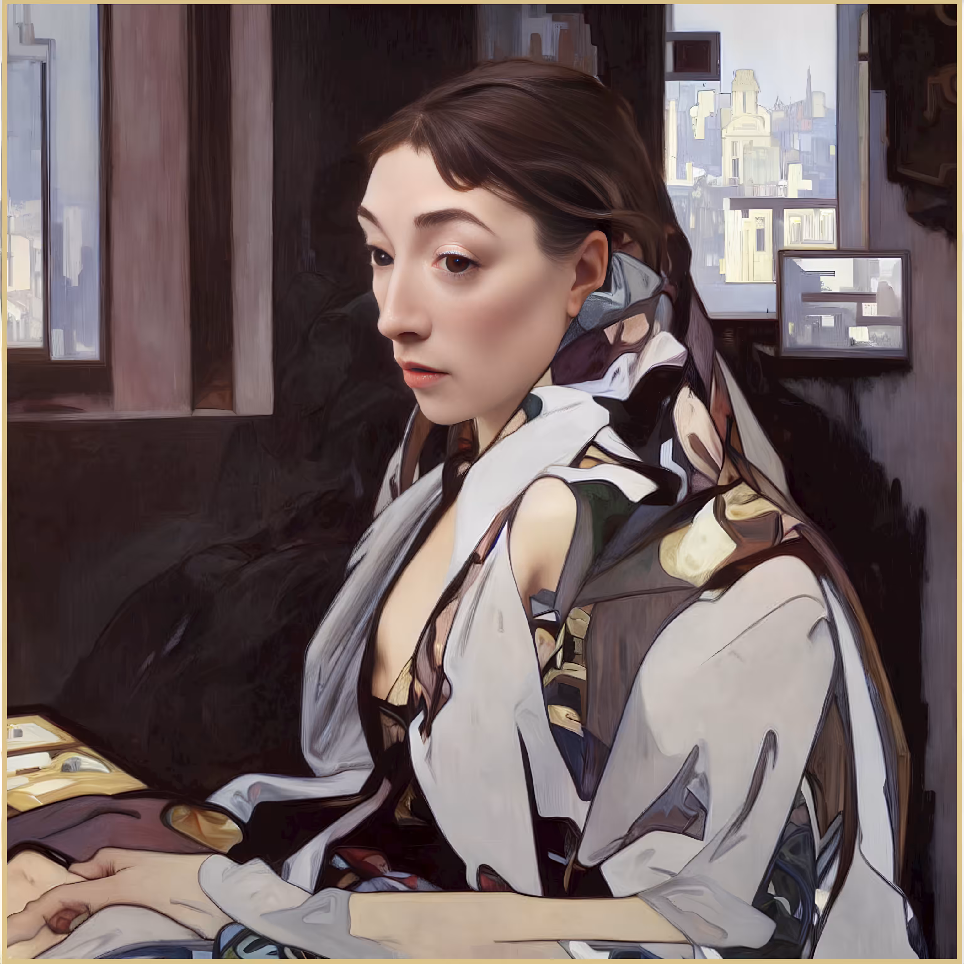 Femme au foulard de soie