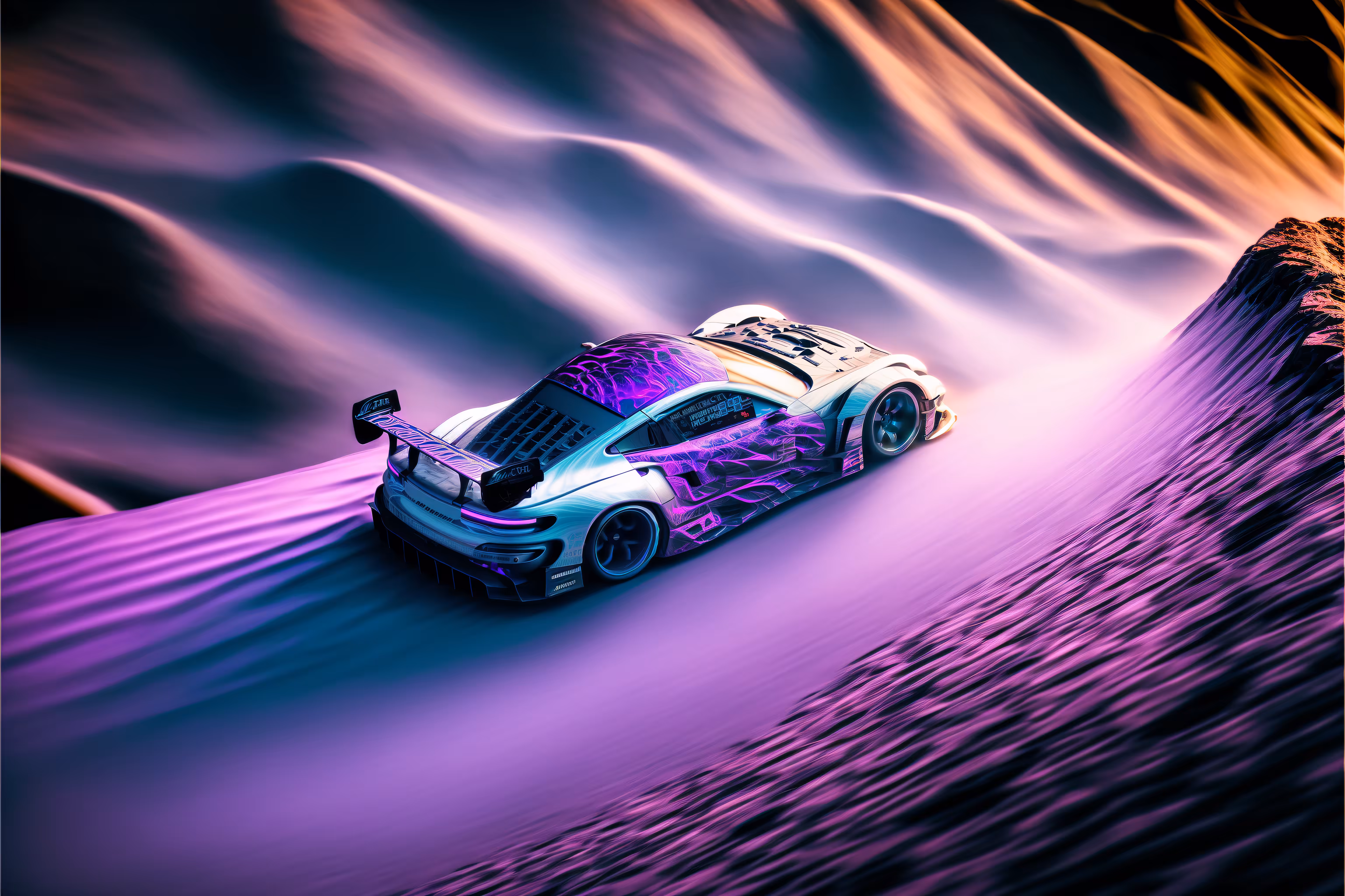 Vaporwares Collection: Octane-Vapor - "Retro-Futurist Racer"