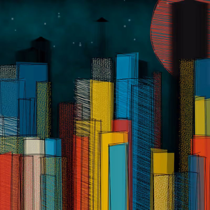 hastily-drawn cityscape sketch #96