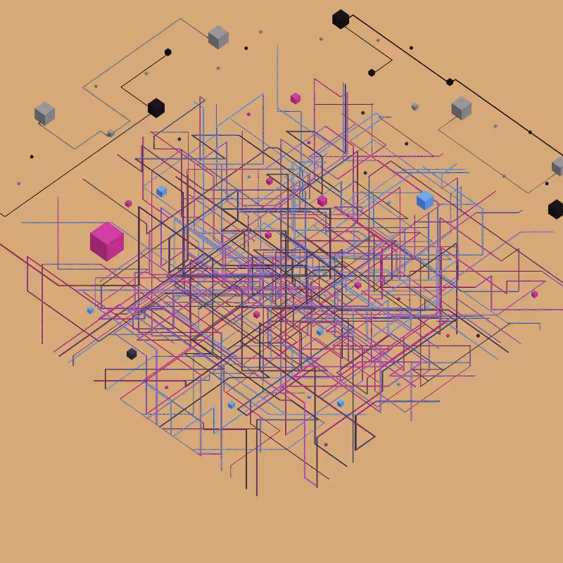Luminous Streaks and cubes #40